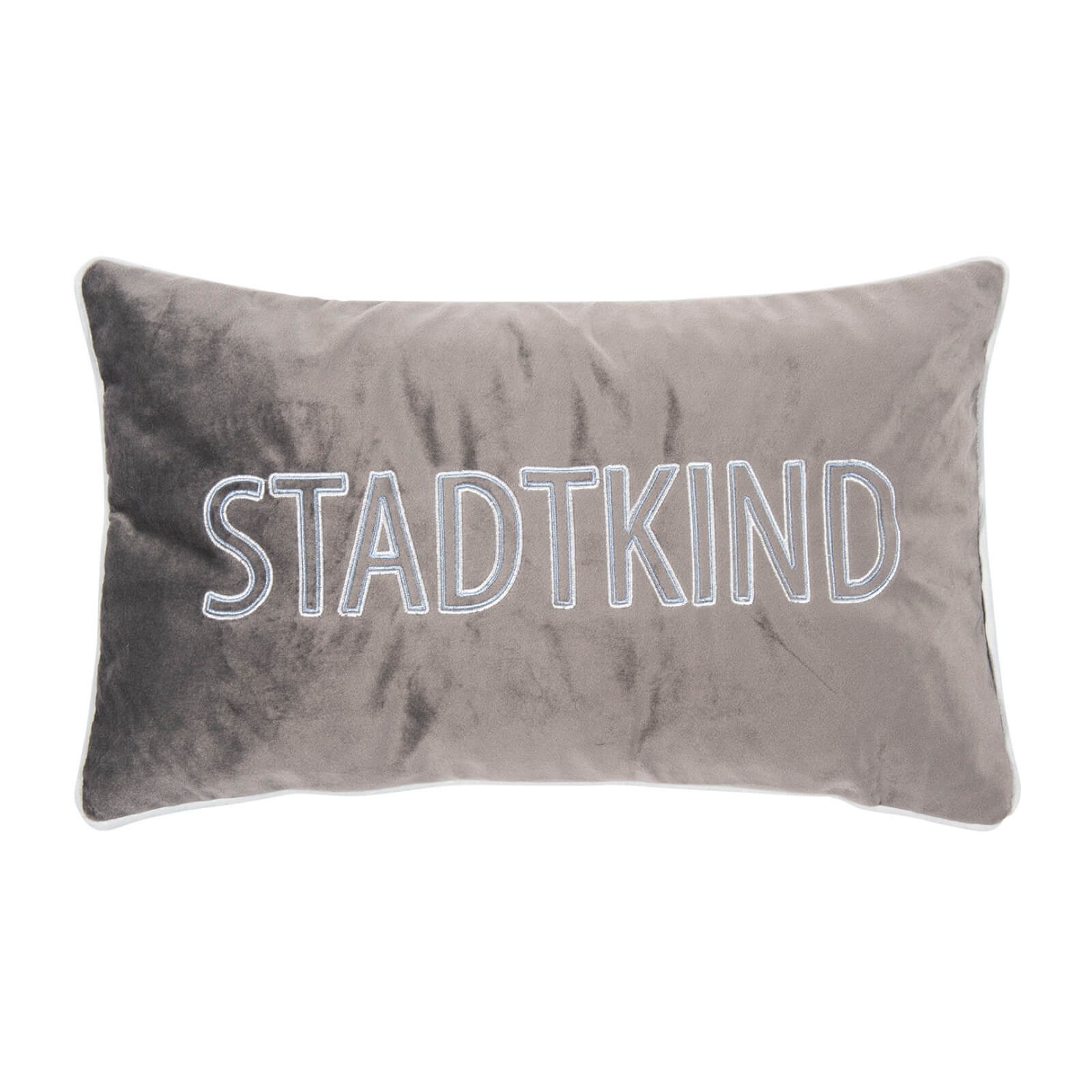 PAD Dekokissen Letters Stadtkind Blue-Grey, Schriftzug günstig online kaufen
