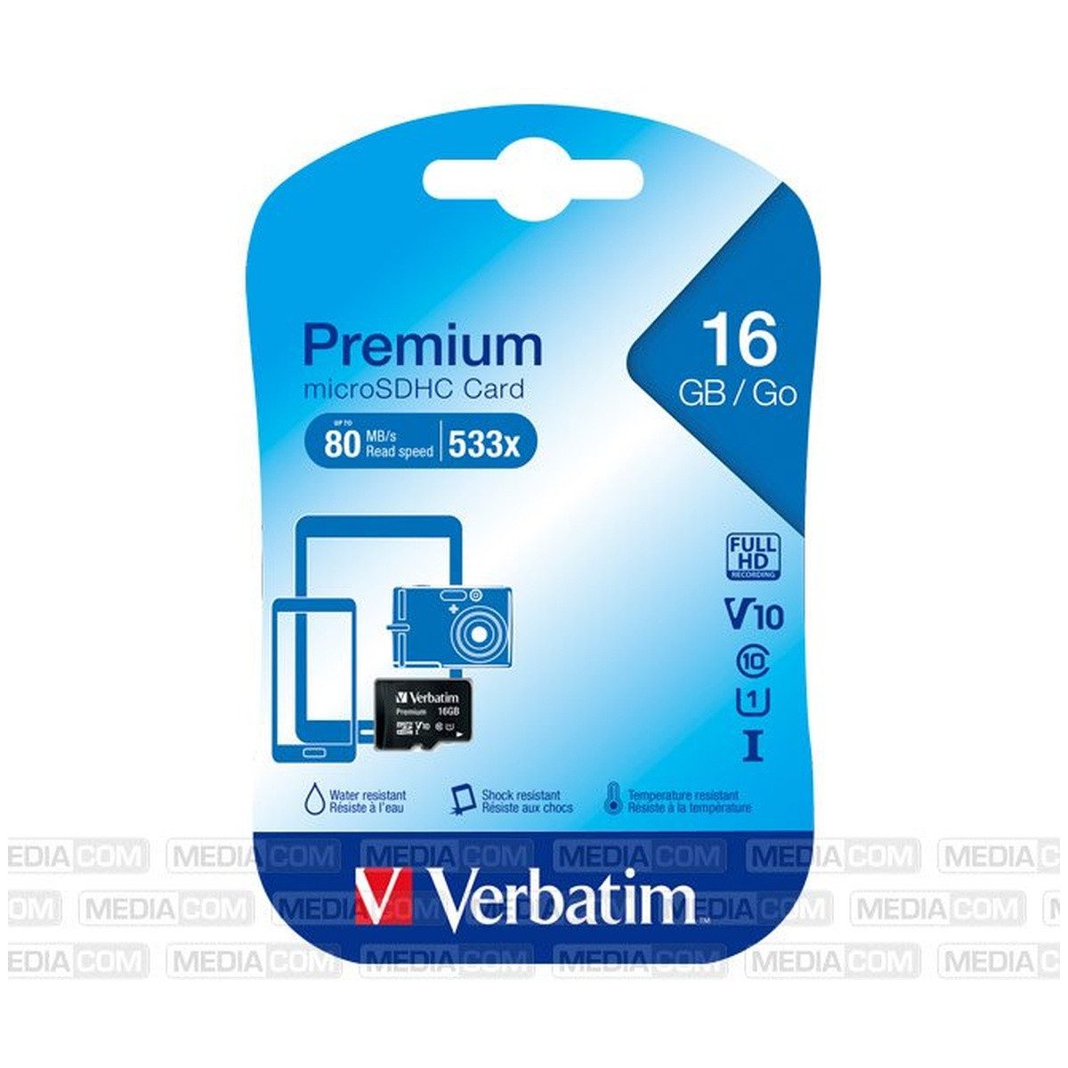 Verbatim Verbatim Premium Class 10 U1 microSDHC 16GB Speicherkarte