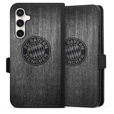 DeinDesign Handyhülle Metallic Look FCB FC Bayern München Metalllook FCB Logo einfarbig, Samsung Galaxy S23 FE Hülle Handy Flip Case Wallet Cover