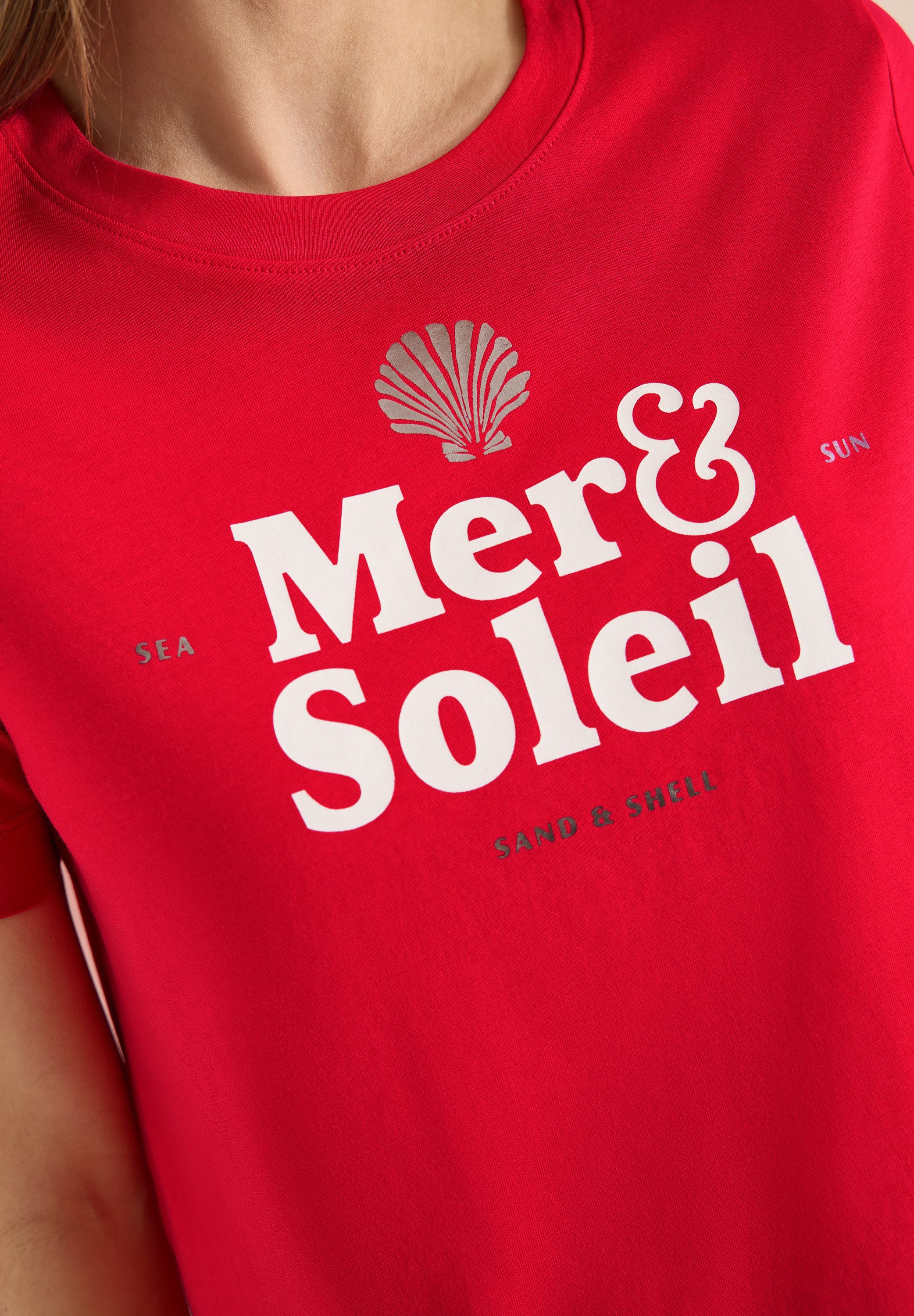 CECIL T-Shirt mit maritimem Wording-Print, Jerseyqualität günstig online kaufen