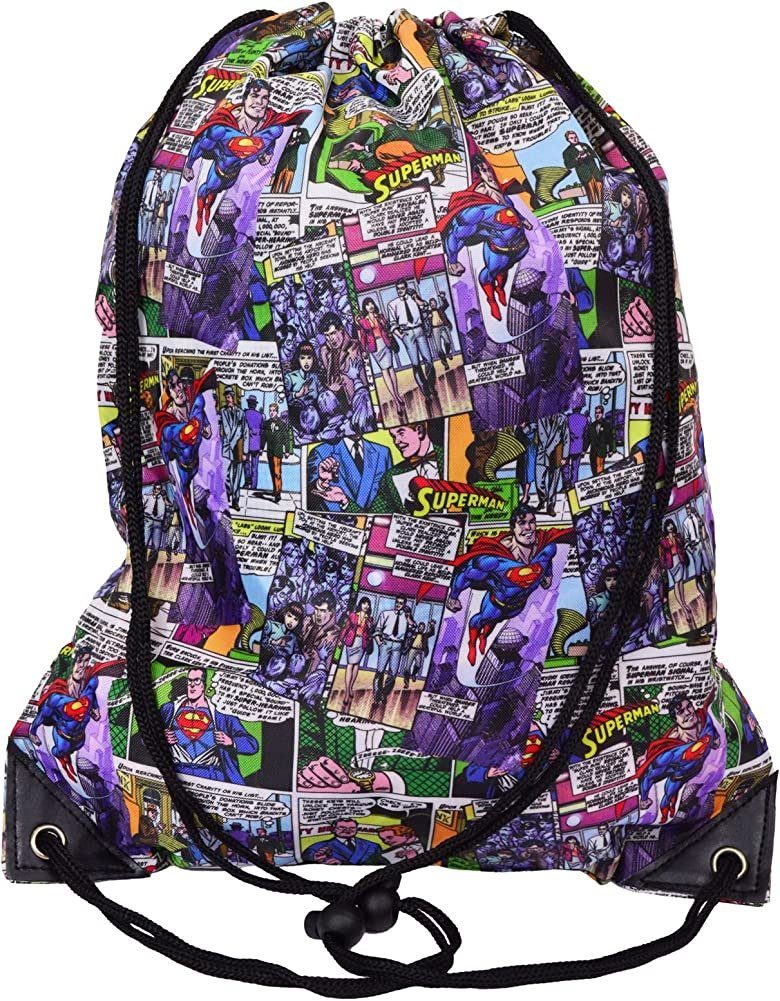 Superman Gymbag Superman Flys Comic Bag Gymbag Turnbeutel Einkaufstasche Rucksack Beutel Büddel für Zuhause, Einkaufen, Auto, Sport