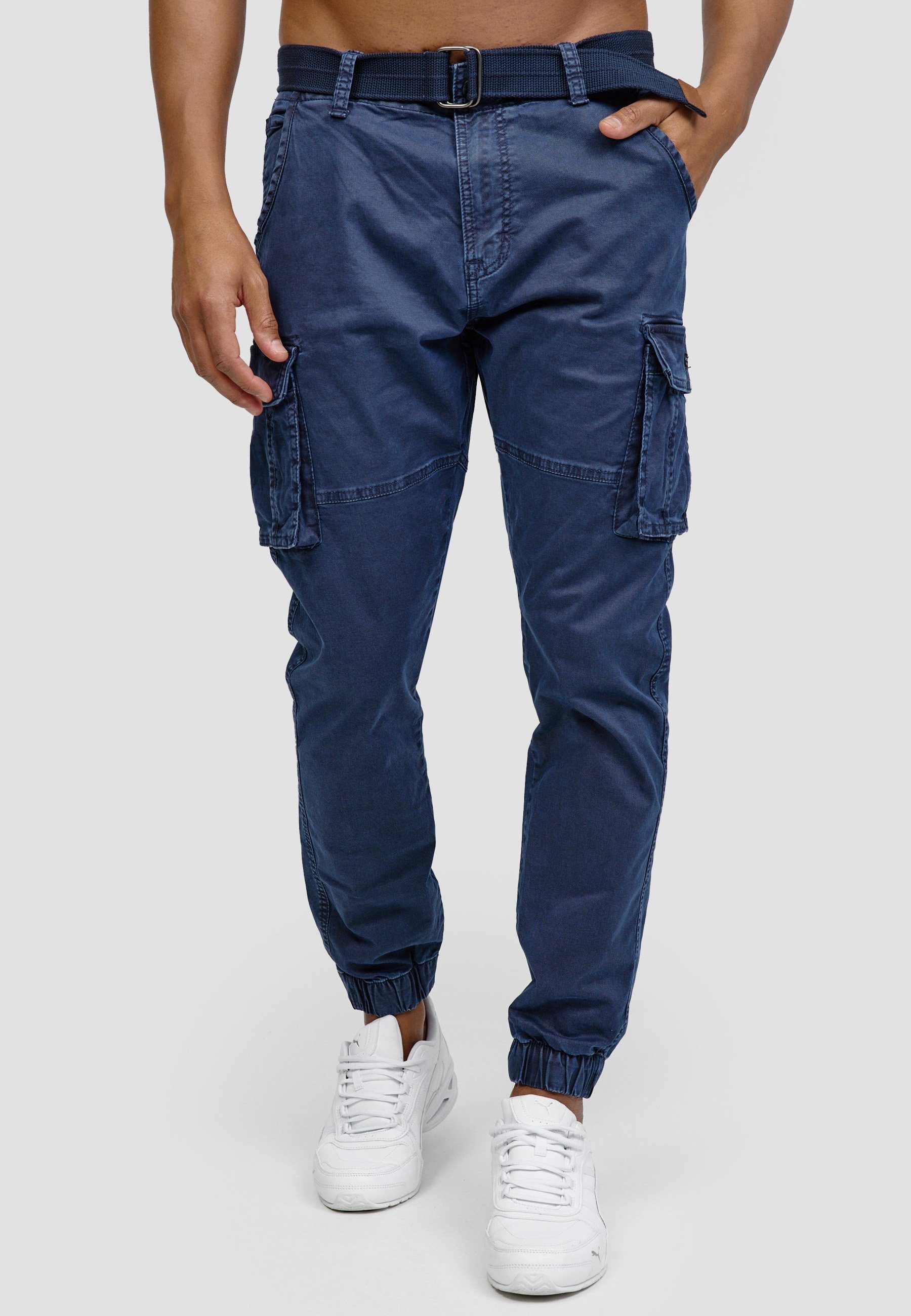 Indicode Cargohose Herren Kerr Cargo Hose Herrenhose aus elastischer Baumwo günstig online kaufen