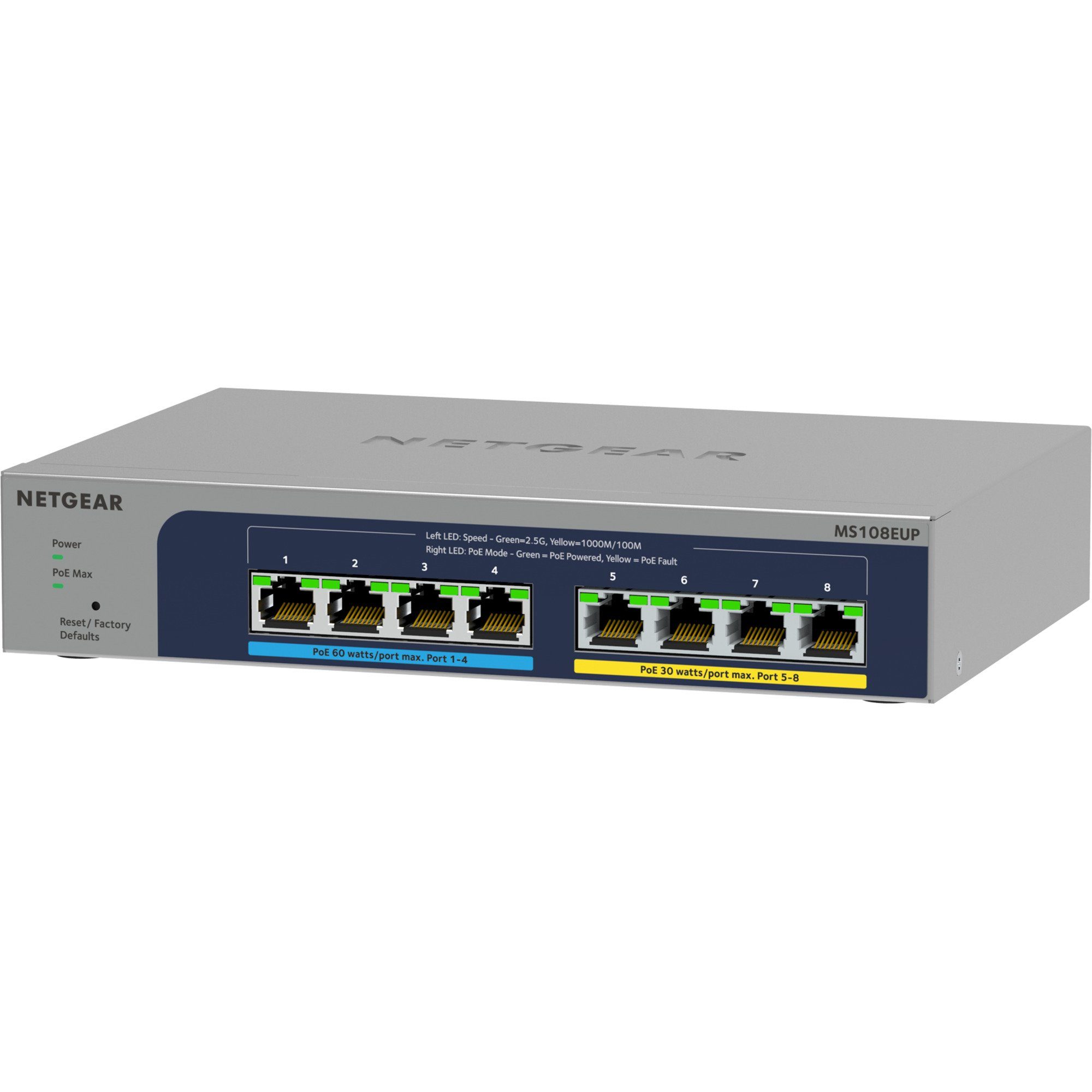 Switch Netgear NETGEAR 60 8-Port PoE, Ultra MS108UP Netzwerk-Switch