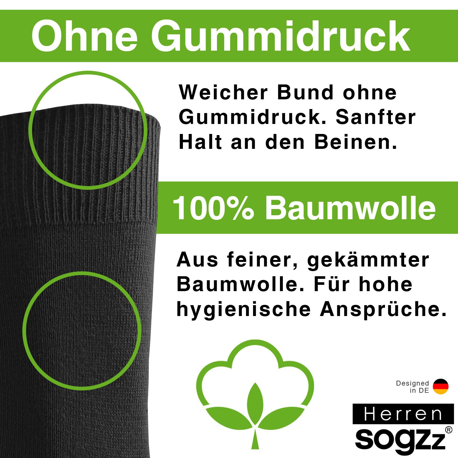 sogzz Businesssocken 6-12 Paar 100% Baumwolle Herren Herrensocken Schwarz Weiß Braun Blau (Business & Freizeit Socken, 6-Paar) – Bild 5 von 5