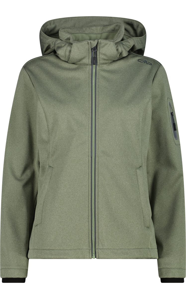 CMP Softshelljacke WOMAN JACKET ZIP HOOD mit Kinnschutz, atmungsaktiv, wasserdicht