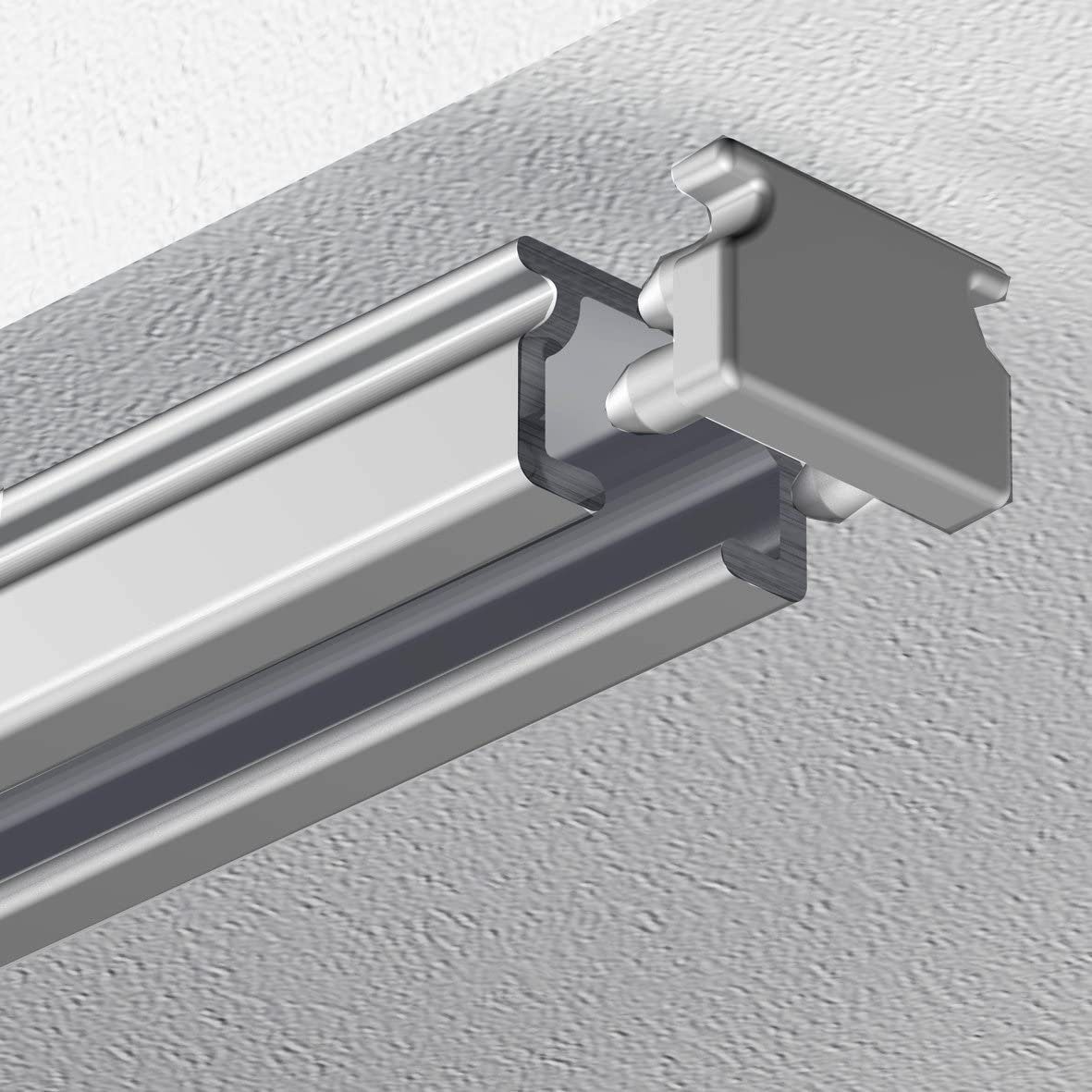 weiß 1-läufig, Schleuderschiene, gebohrt, Garduna, Aluminium eckige Gardinenschiene