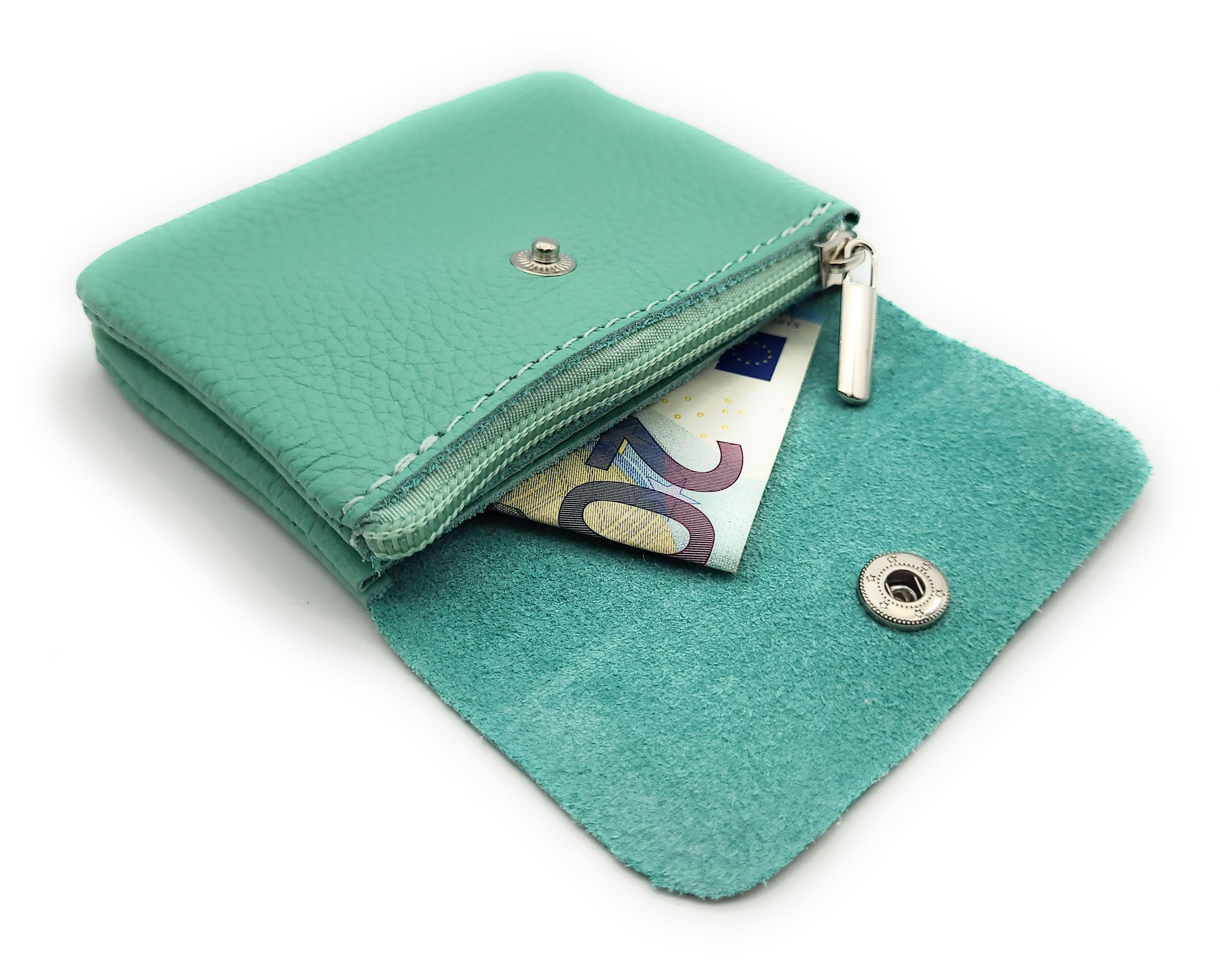 Lemasi Mini Geldbörse kleines echt Leder Portemonnaie, pures Leder, Made in Italy, Die minimalistische Börse, ideal für Urlaub und Alltag