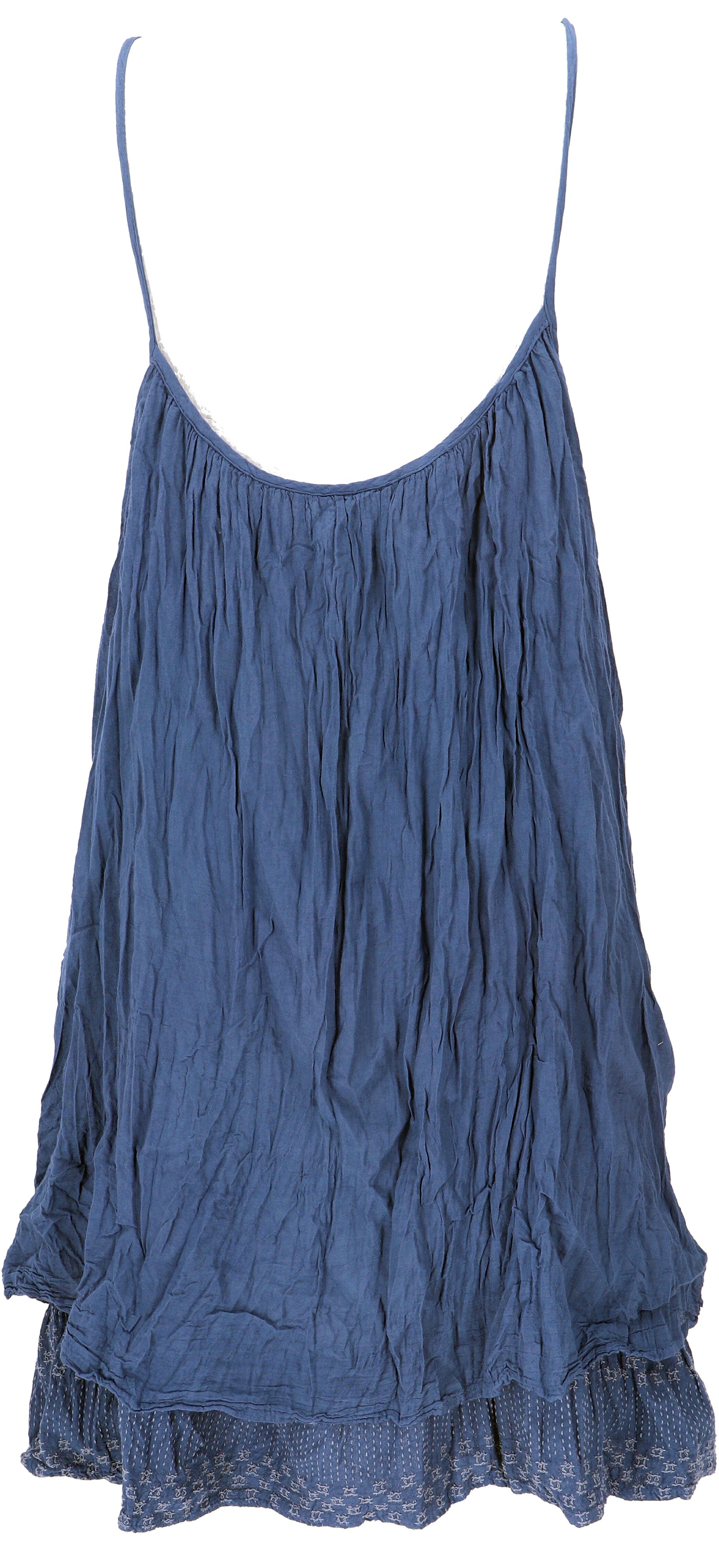 Bekleidung alternative Guru-Shop Sommerkleid,.. blau Boho Minikleid, Midikleid Krinkelkleid,