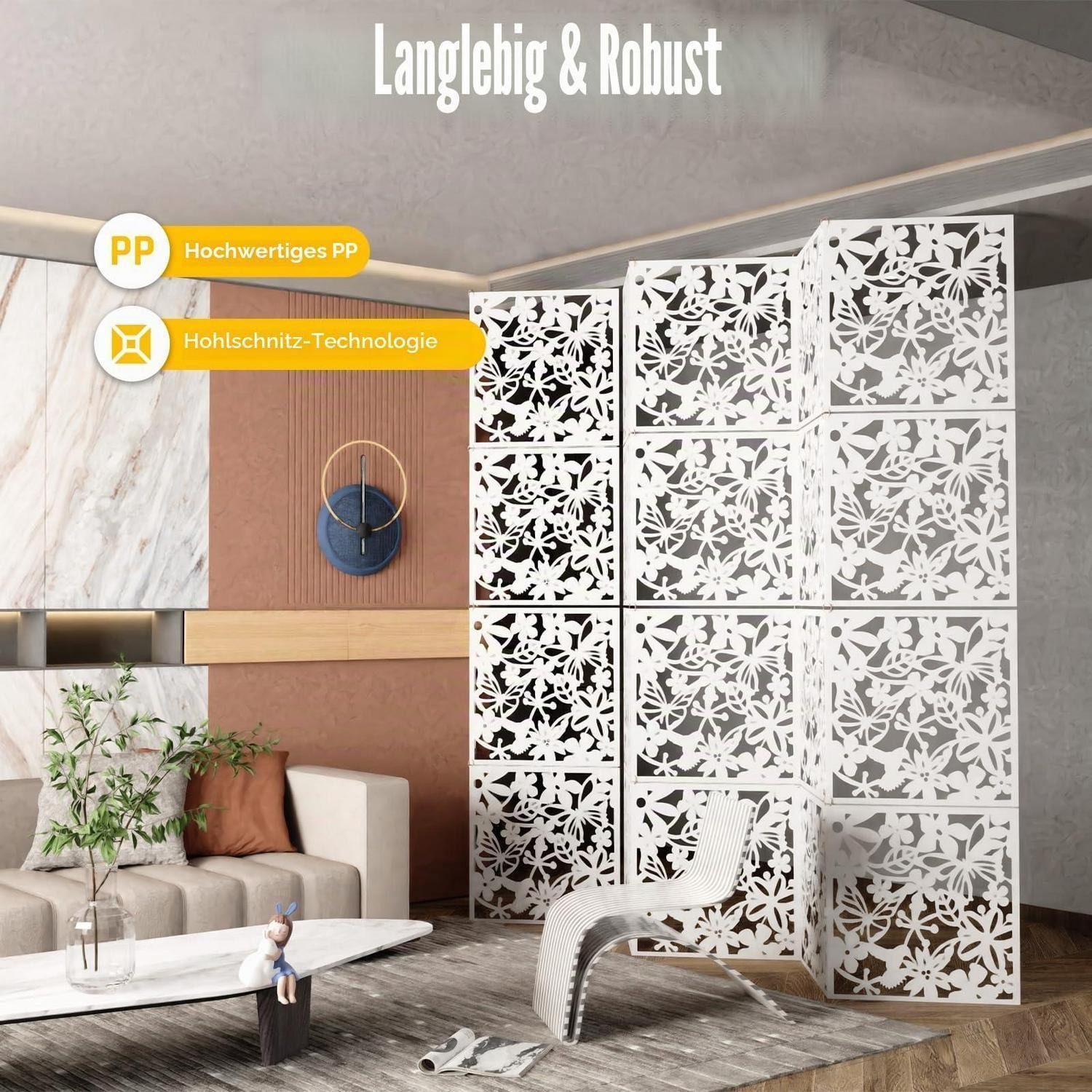 LuxusKollektion Stellwand Hängender Raumteiler 12-teilig 40x40 cm (12 St)