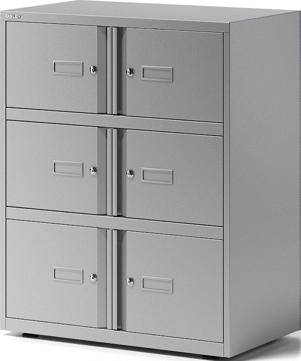 Bisley Aktenschrank Schrank Office Lodge Essentials 6 Türen BxTxH 80x47x101,5cm silber