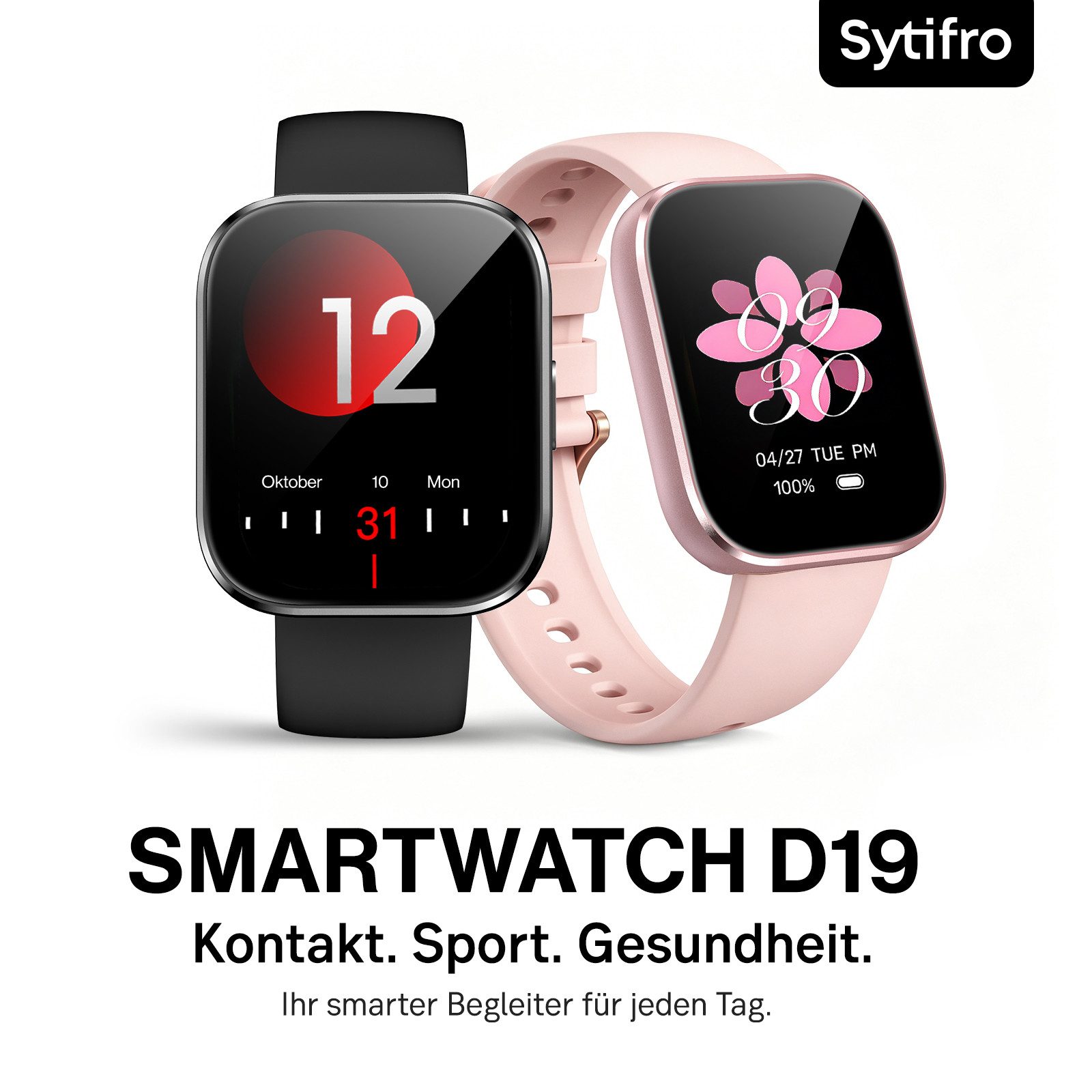 Sytifro Smartwatch Damen Herren, Fitnessuhr mit Diamantgeschliffenes Design Smartwatch (Full Touch Square Fine Sportuhr Damen cm), 150+ Sportmodes, Bluetooth 5.3 Sportuhr, Gesundheits-Uhren mit Benachrichtigung, 24/7 Herzfrequenz, Blutsauerstoff, Schlafqualität, Schrittzähler, Pulsuhr, Sprachassistent und Musiksteuerung etc., IP68 Wasserdichte Fitness Tracker Uhr Damen Herren, verfügbar für IOS und Android.