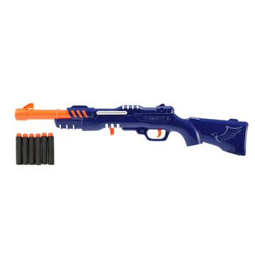 Toi-Toys Blaster Polizei Gewehr (blau) mit 6 Schaumstoffpfeilen