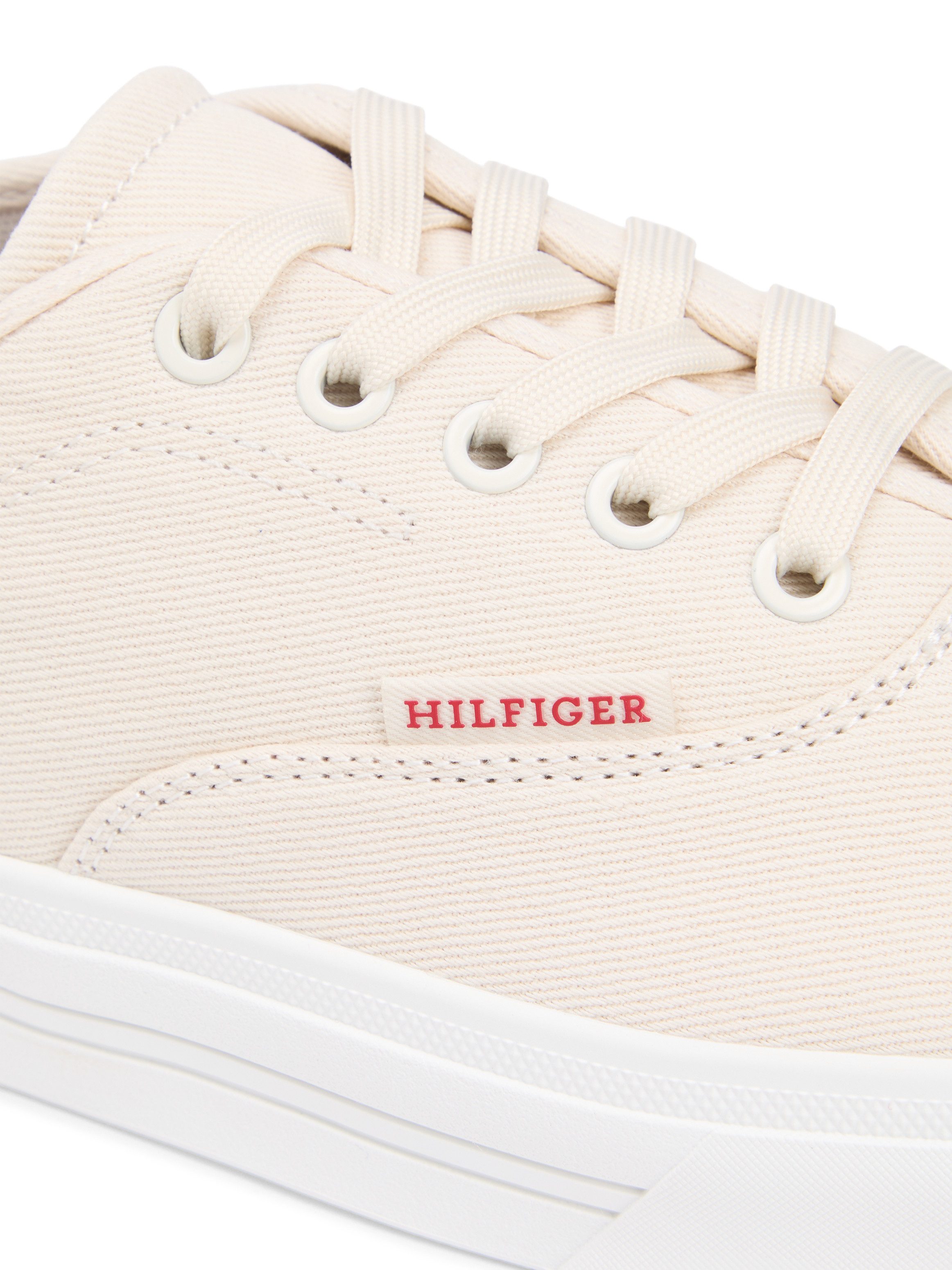 Tommy Hilfiger TH VULC CUP CVS Sneaker Freizeitschuh, Halbschuh, Schnürschuh mit Kontrastbesatz an der Ferse
