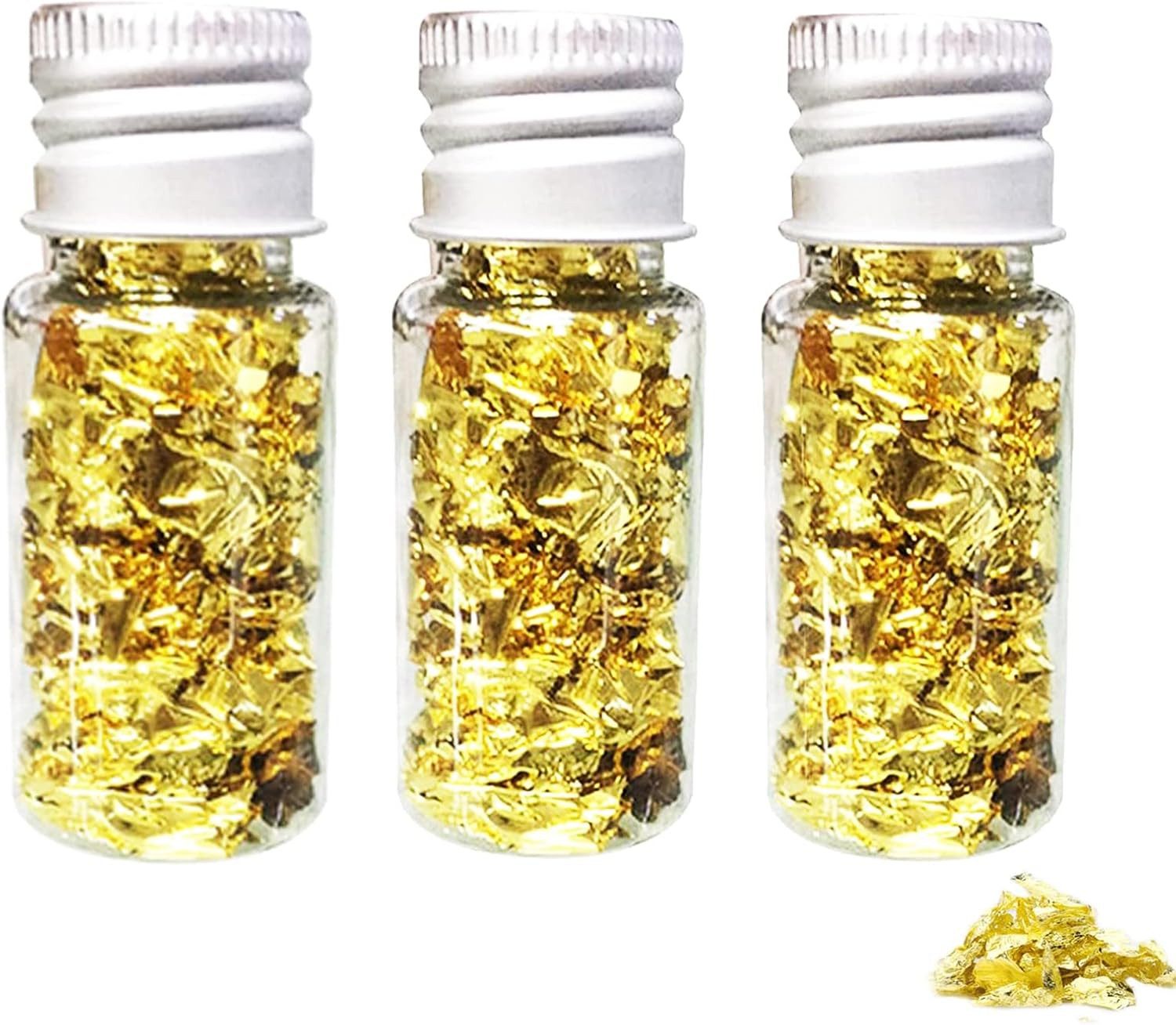 FELIXLEO Packpapier Set Blattgold Flocken für Tortendekoration und Kunsthandwerk, (3St)