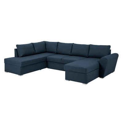 ebuy24 Sofa Stefan Schlafsofa Chaiselong rechts, blau., 1 Teile