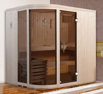 weka Sauna Sara 1, BxTxH: 194 x 194 x 199 cm, 68 mm, 7,5 kW Ofen mit ext. Steuerung