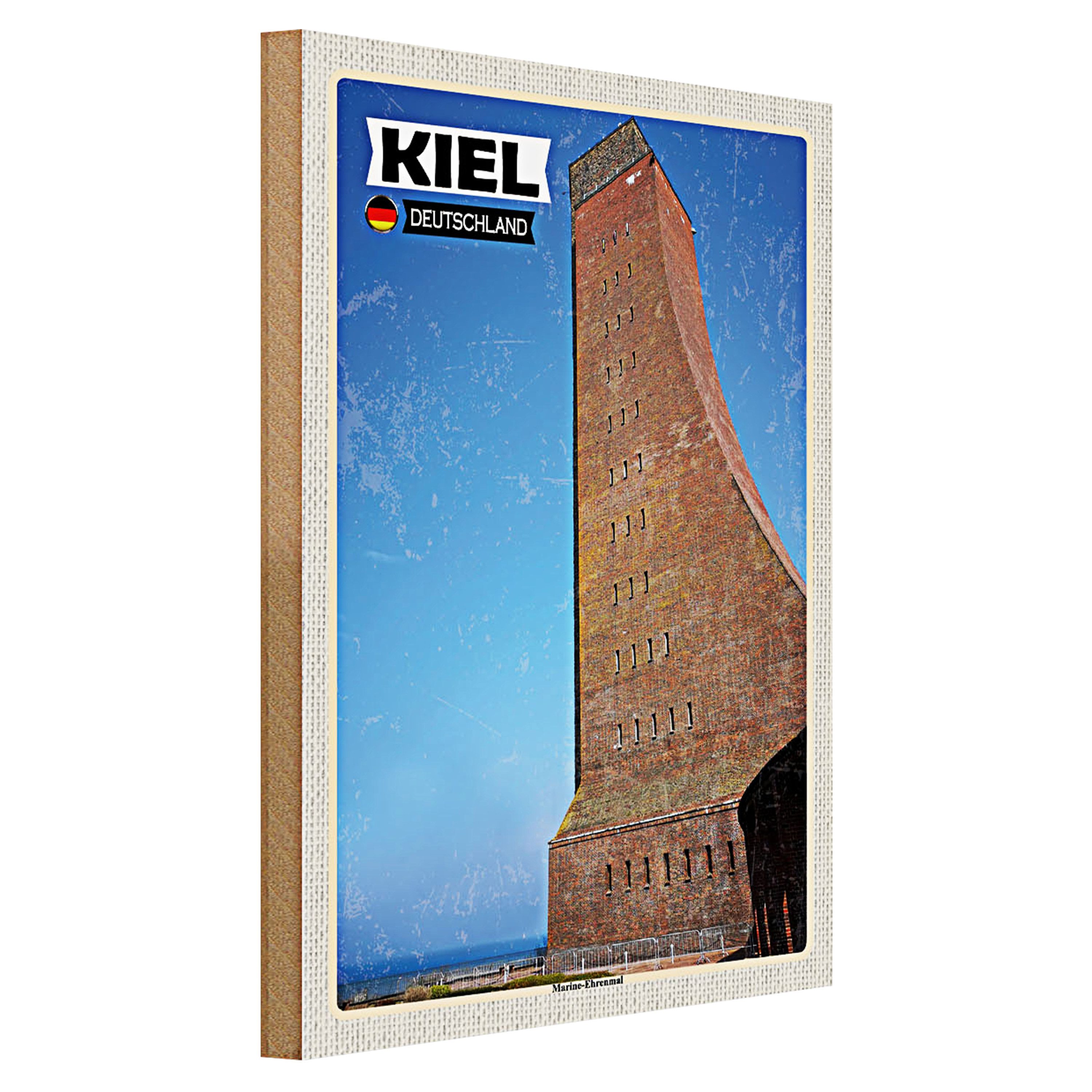 Roomando Holzbild Städte Kiel Marine-Ehrenmal Mittelalter 30x40cm