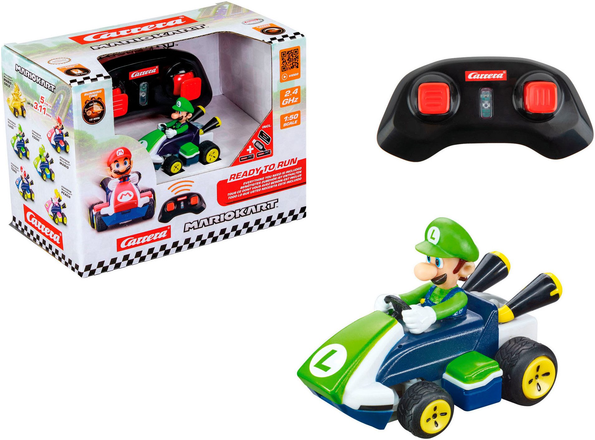 Carrera® RC-Auto Carrera® RC Mini Mario Kart™ Luigi, 2,4 GHz