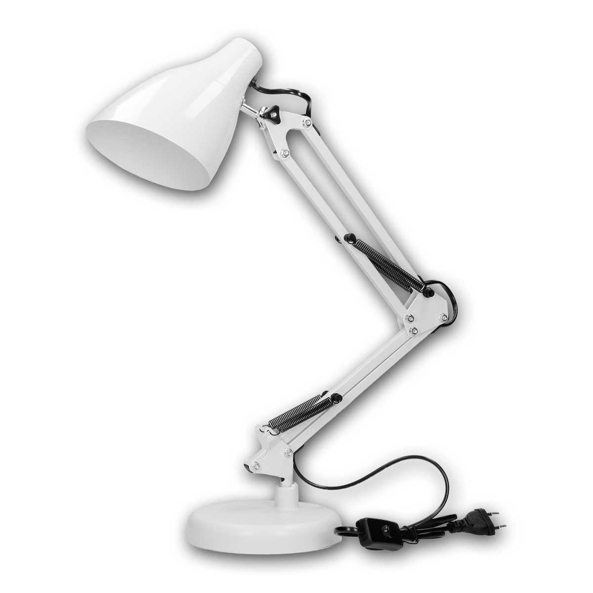 Virone LED Tischleuchte Schreibtischleuchte DIAN weiß, max. 60W E27 230V