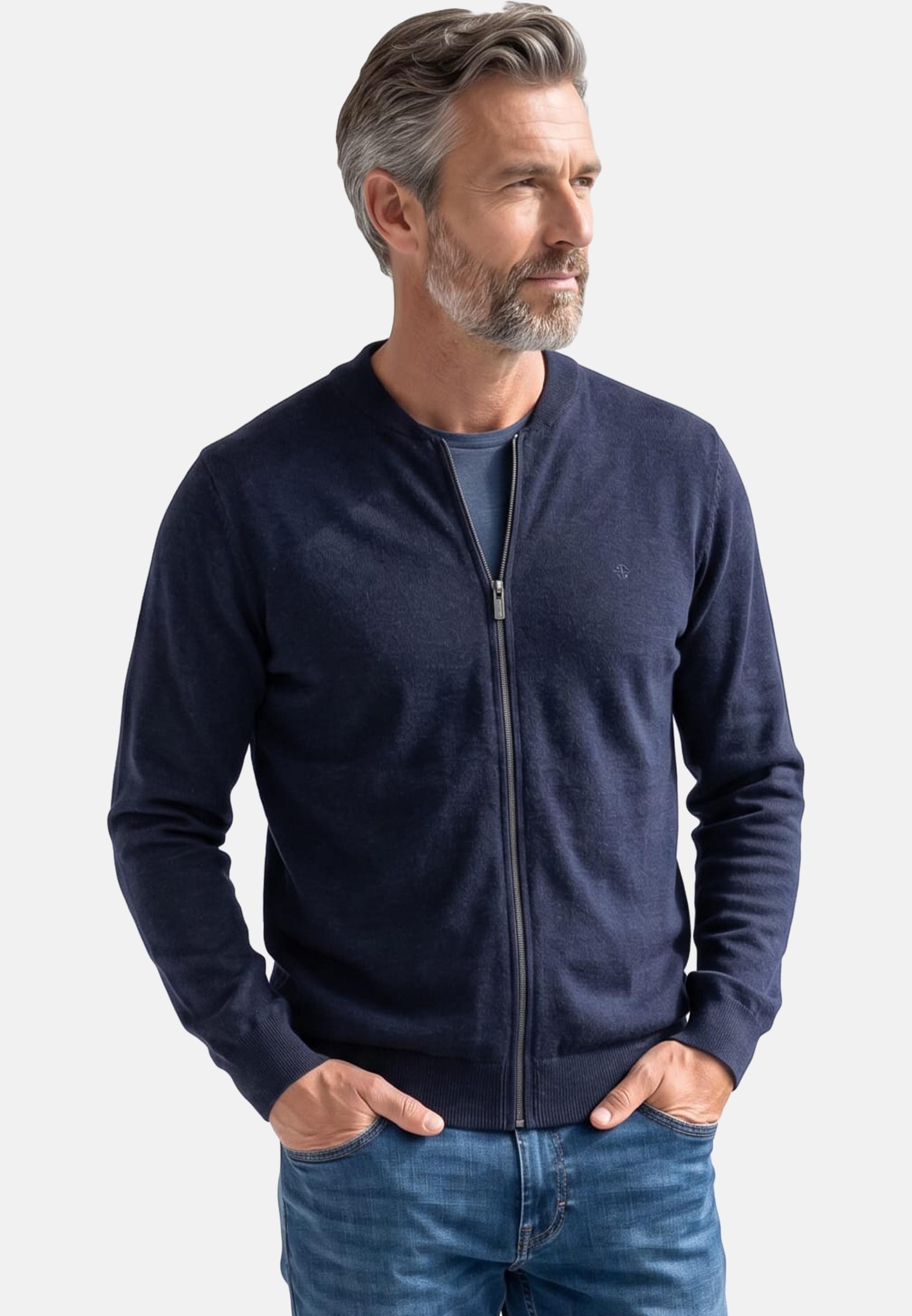 CASAMODA Strickjacke Basic (1-tlg) Strickjacke - Baumwolle - Atmungsaktiv - Reine Pima-Baumwolle