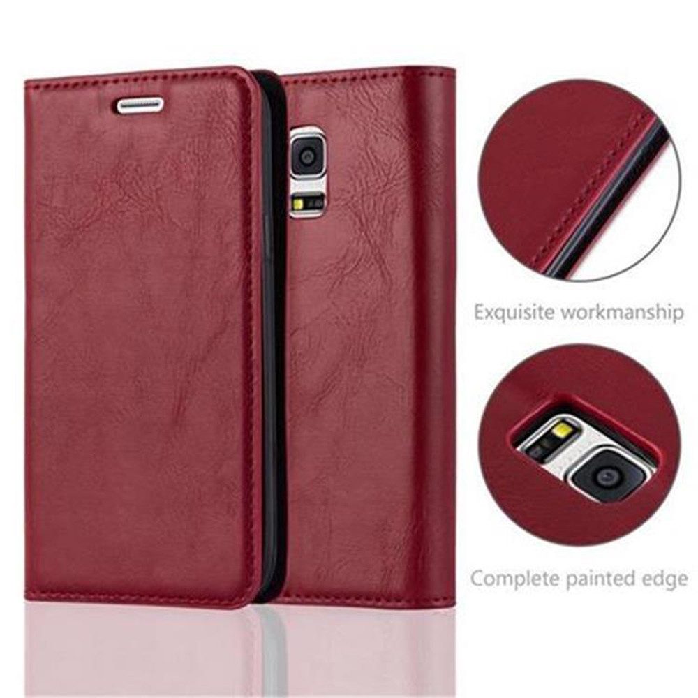 Cadorabo Handyhülle für Samsung Galaxy S5 MINI / S5 MINI DUOS Hülle Samsung Galaxy S5 MINI / S5 MINI DUOS, Hülle Schutzhülle mit Standfunktion, Magnetverschluss und Kartenfach