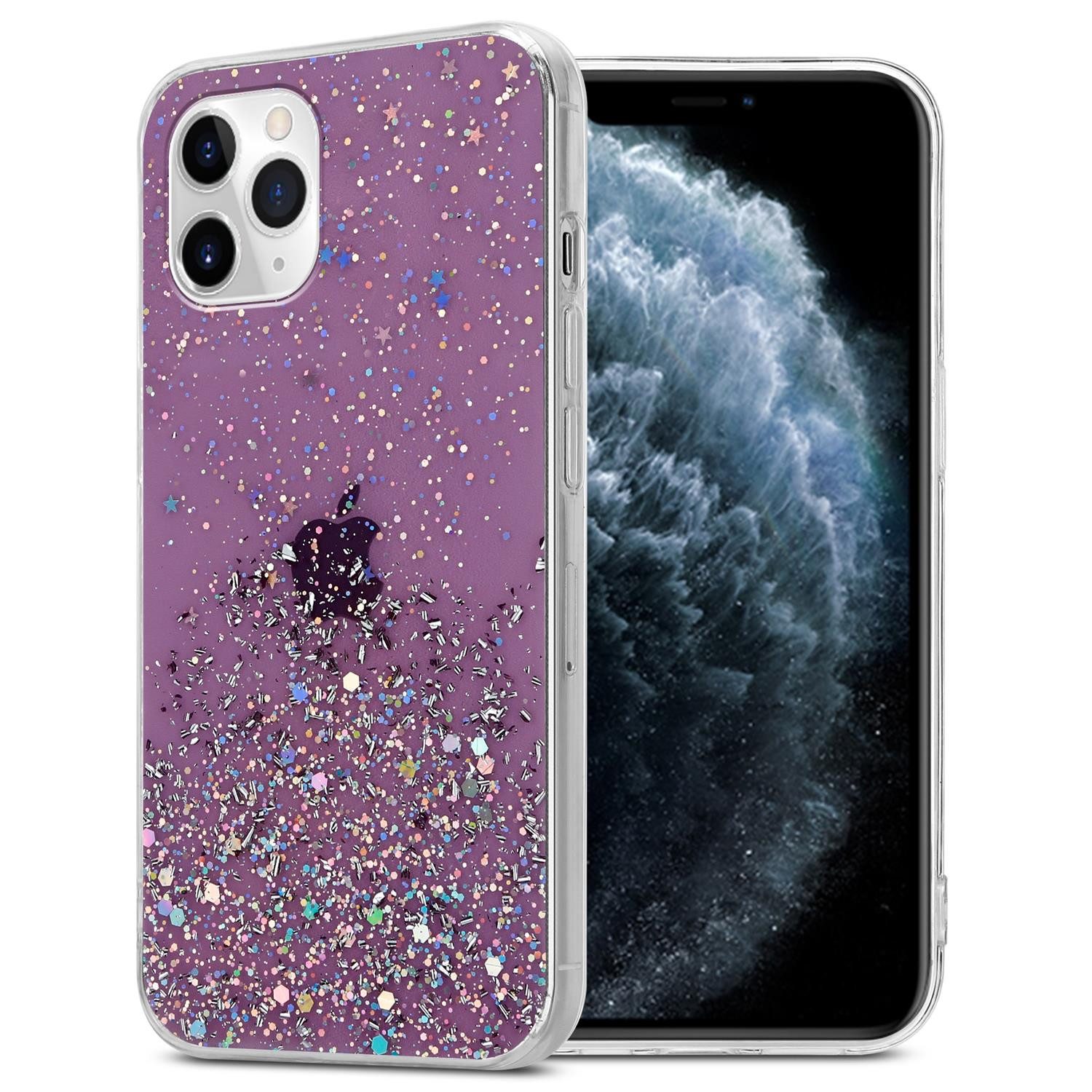 Cadorabo Handyhülle für iPhone 11 Hülle Apple iPhone 11, Flexible TPU Silikon Handy Schutzhülle - Hülle - mit Glitzer