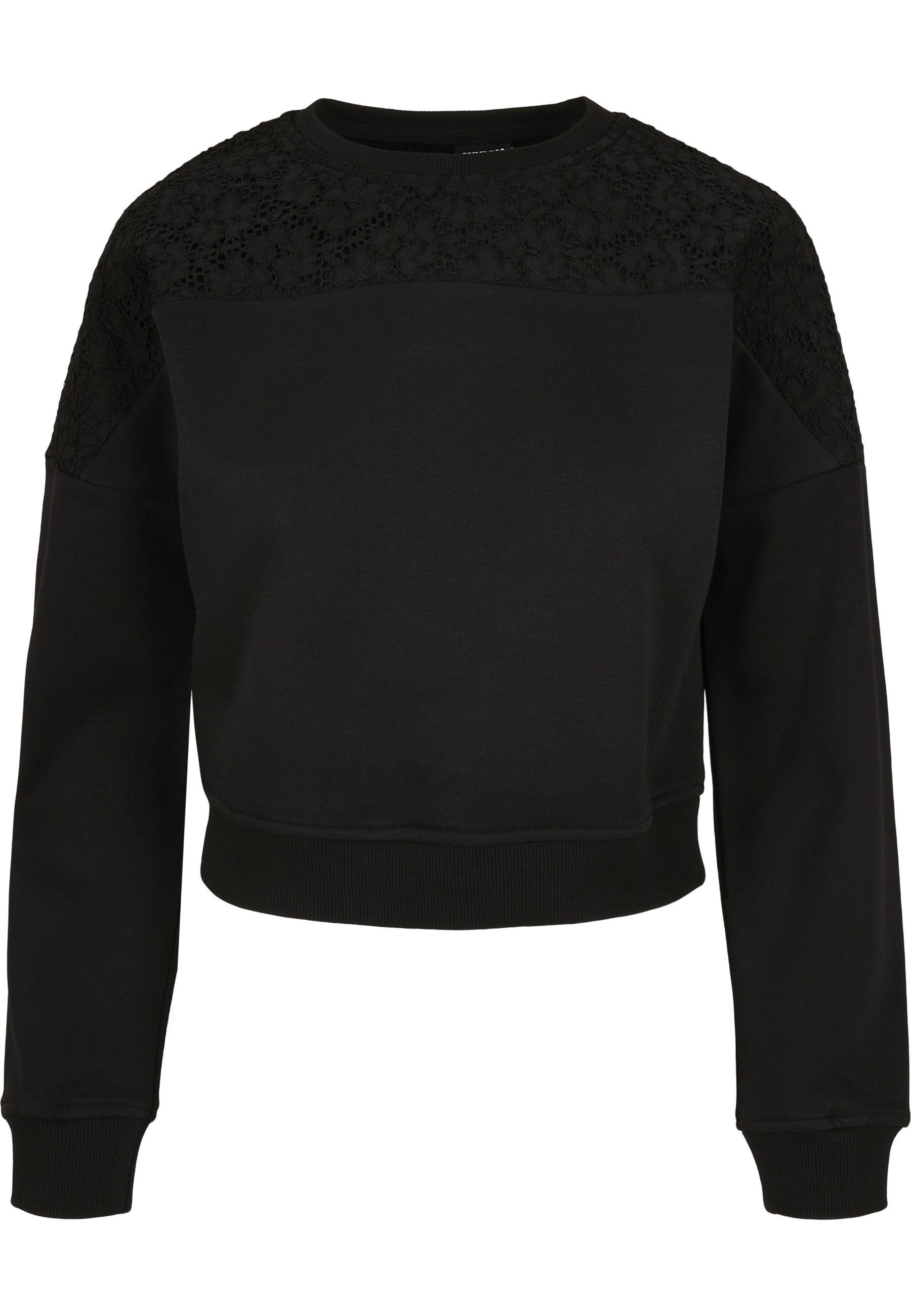 URBAN CLASSICS Sweater Urban Classics Damen Ladies Short Oversized Lace Inset Crew (1-tlg)