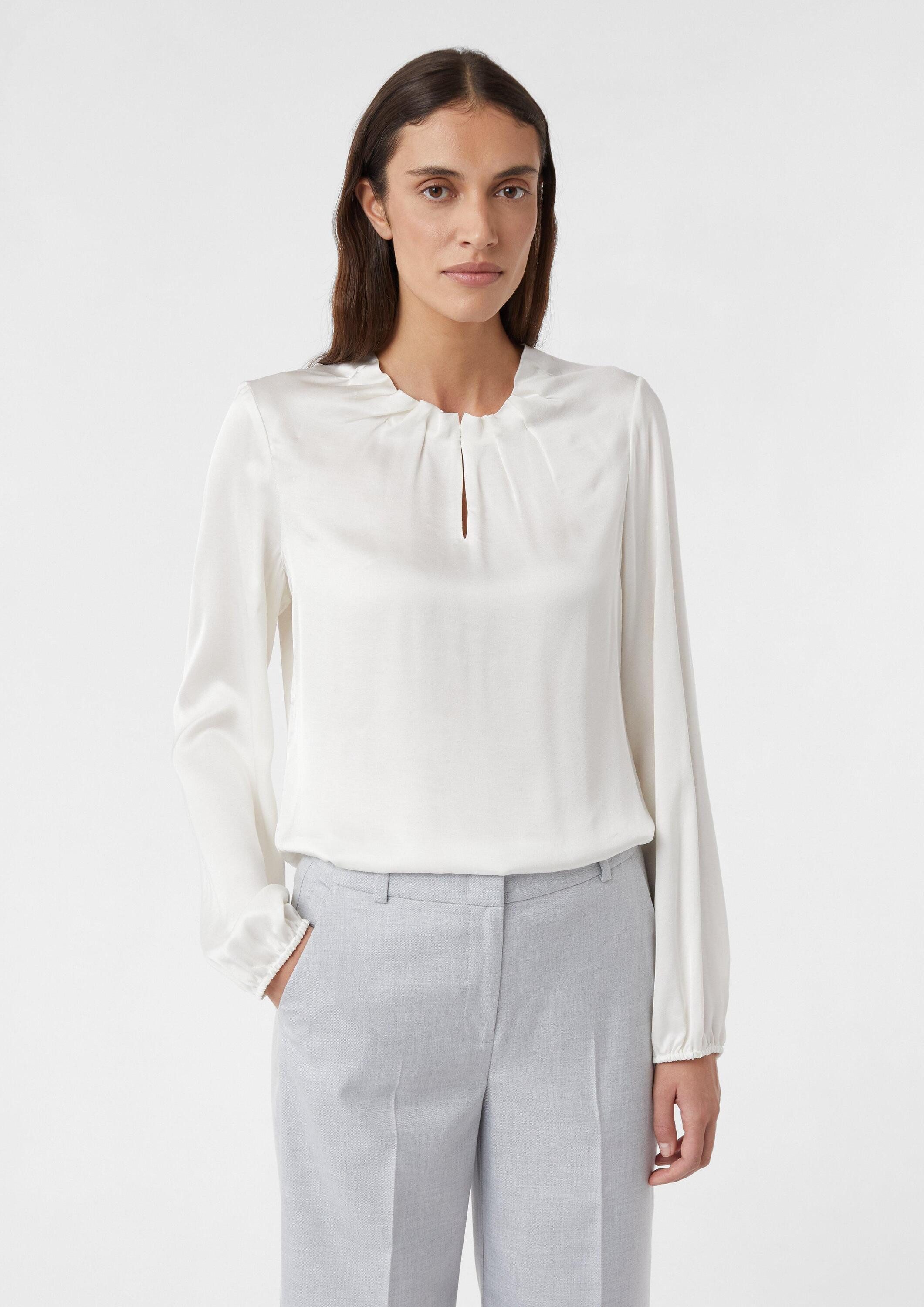 comma Langarmbluse Bluse Satinierte Bluse mit günstig online kaufen