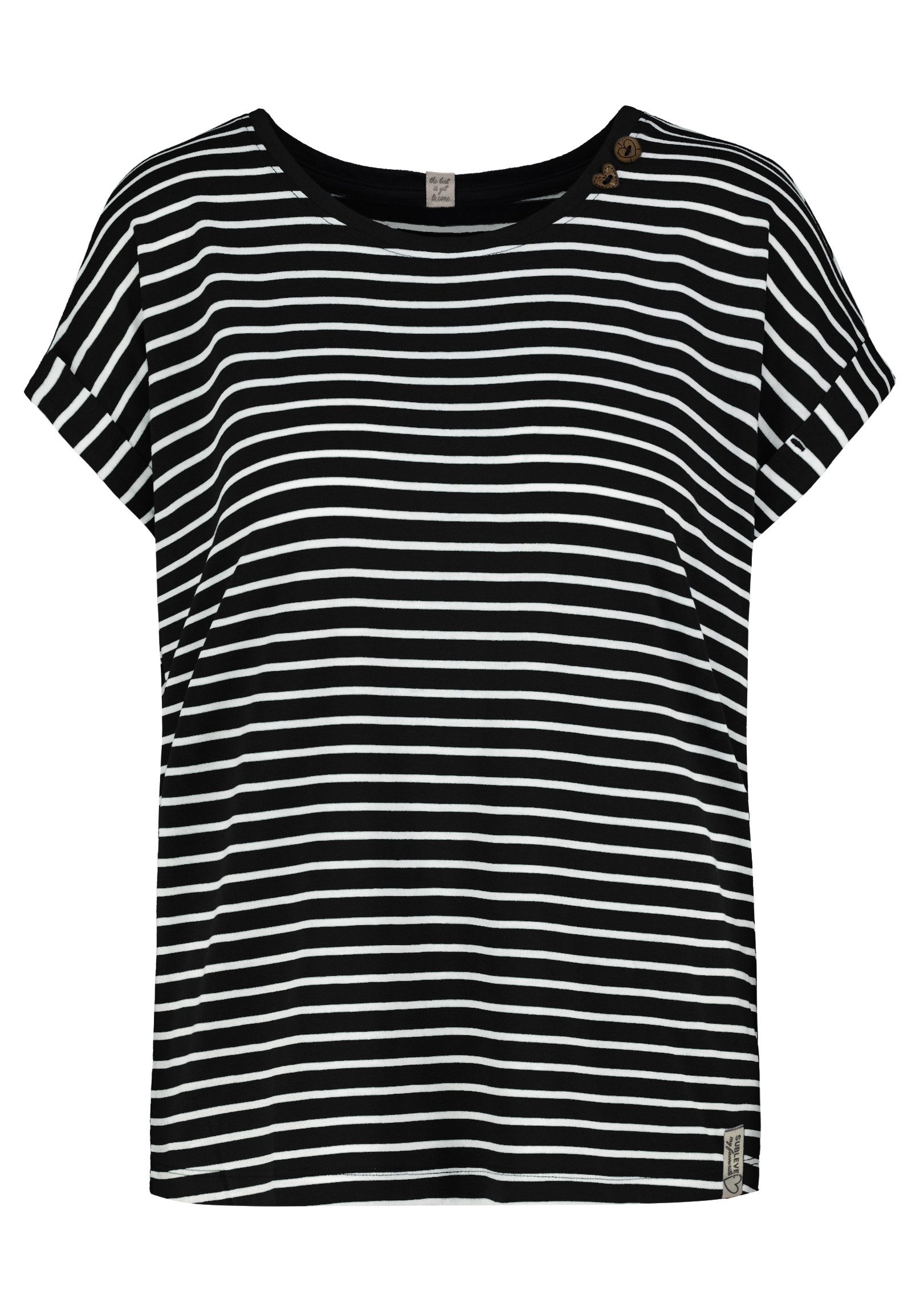 SUBLEVEL Kurzarmshirt Eight2nine Damen T-Shirt kurz arm Sommer 100% Baumwol günstig online kaufen