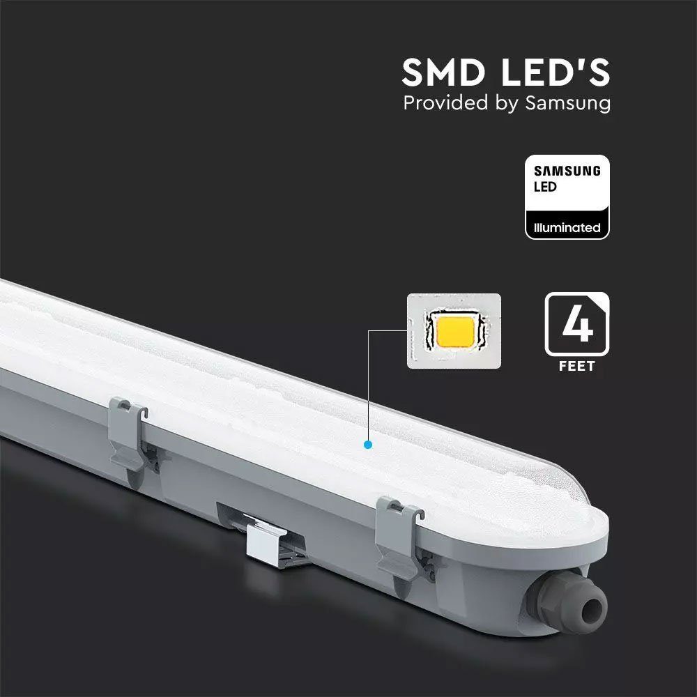 etc-shop LED Deckenleuchte, LED-Leuchtmittel fest Wannenleuchte LED Kellerleuchte Kaltweiß, verbaut, Tageslichtweiß, Deckenleuchte Deckenlampe