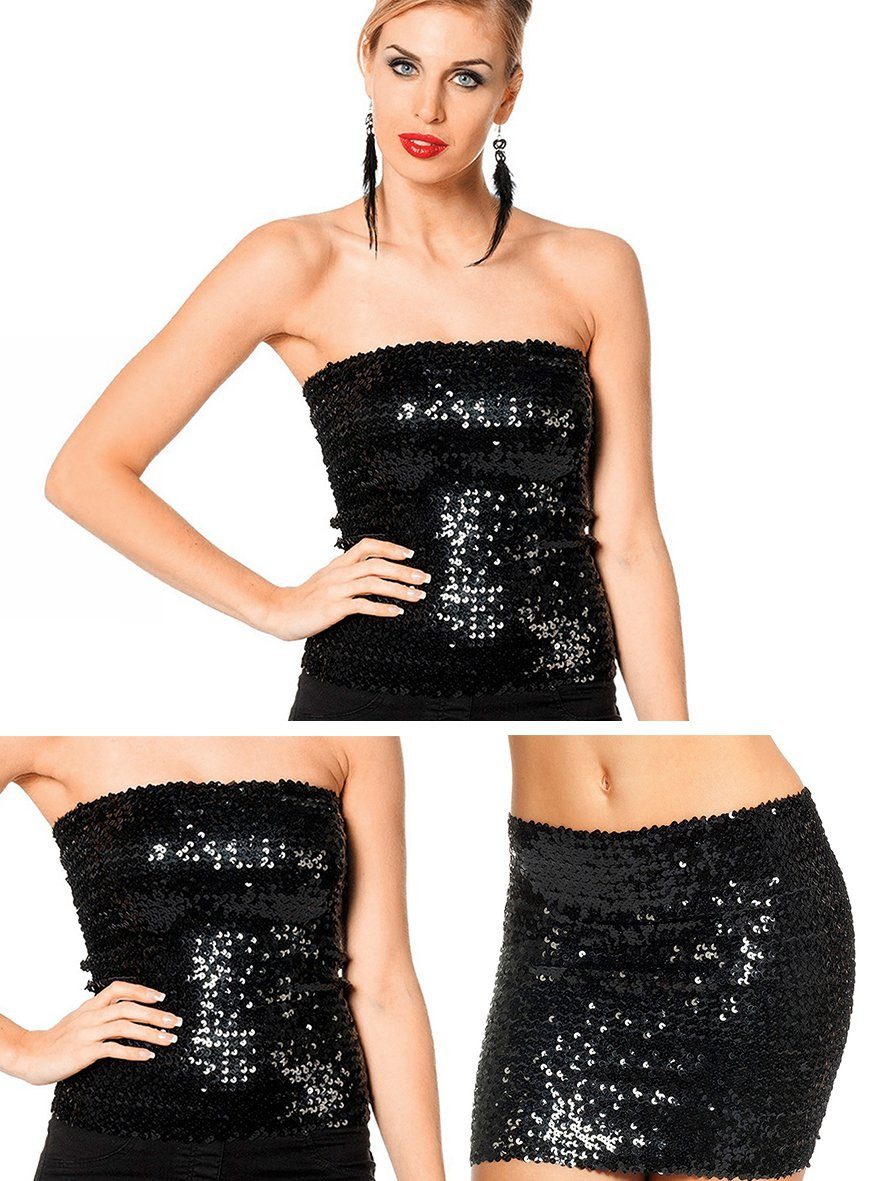 Kostüm Tube Top/Rock schwarz