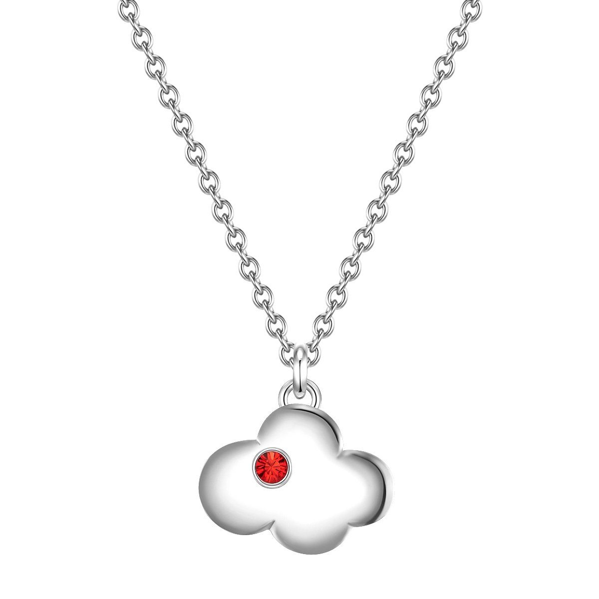 Sterling Zirkonia silber, München Wolke Collier Anhänger Glanzstücke Kette Silber rot mit