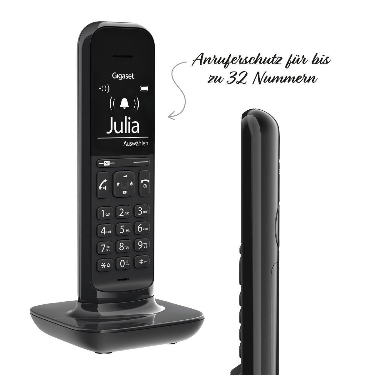 Display Schnurloses Schnurloses Gigaset DECT-Telefon Design-Telefon großem und mit Freisprechfunktion