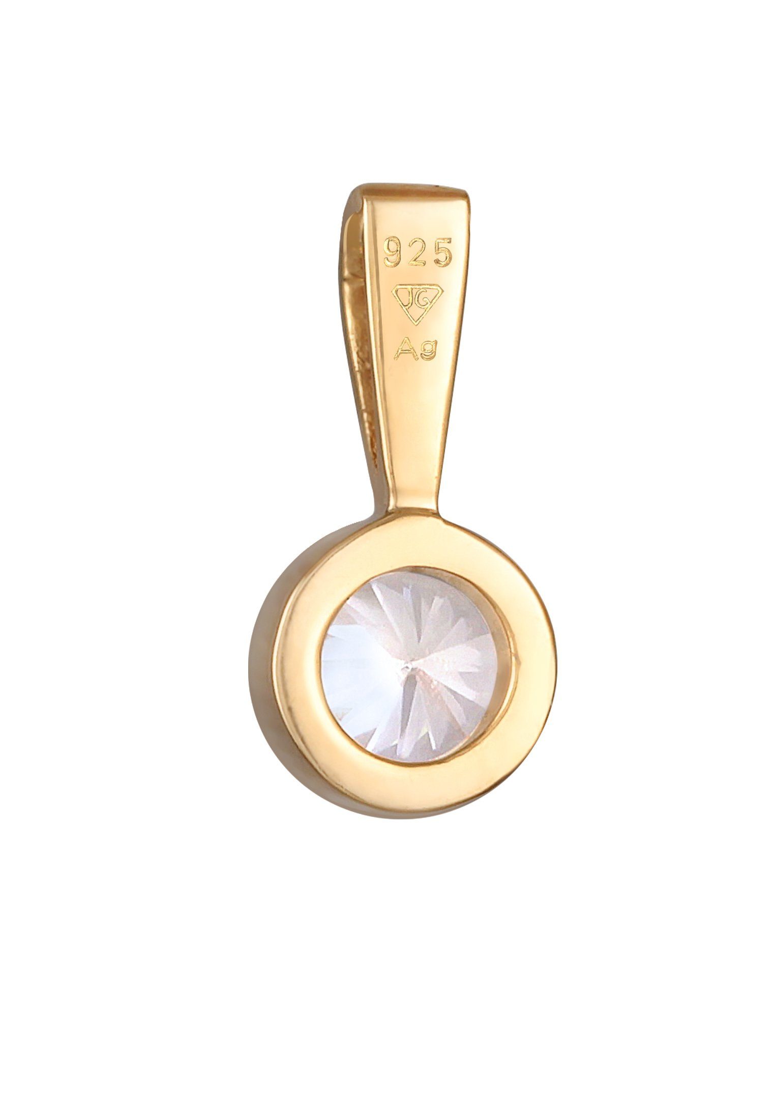 Nenalina Kettenanhänger Solitär Zirkonia Damenkette Basic 925 Silber, Kreis günstig online kaufen