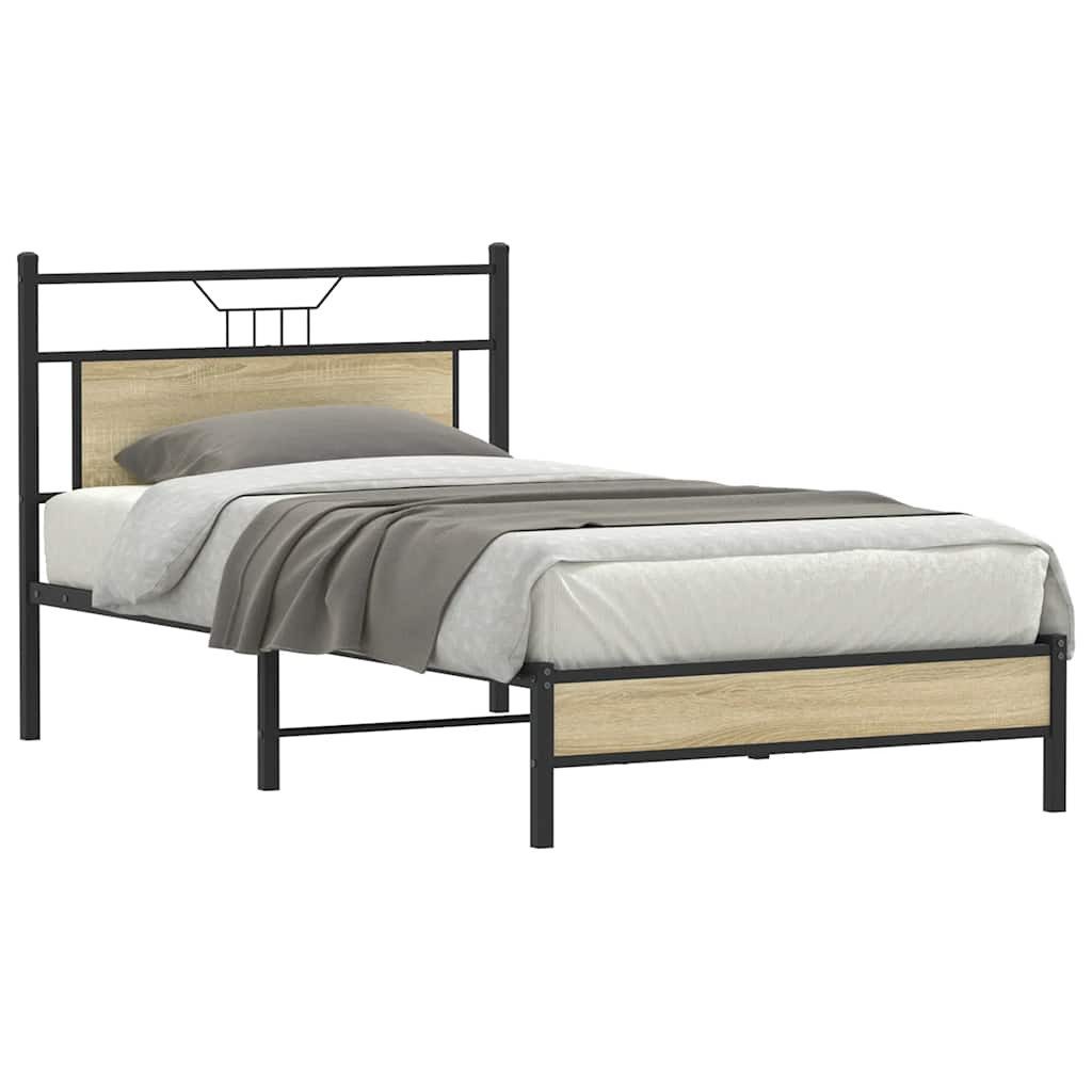 vidaXL Bett Bettgestell ohne Matratze Sonoma-Eiche günstig online kaufen