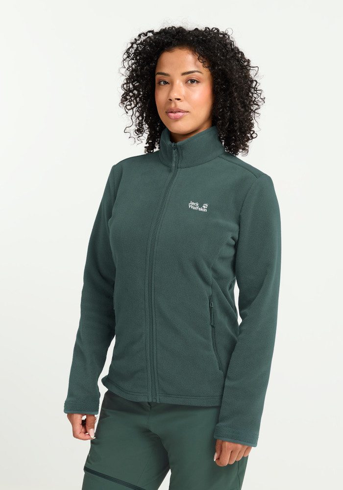 Jack Wolfskin Fleecejacke TAUNUS 200 FZ W als sportlicher Midlayer, für Wandern und Freizeit