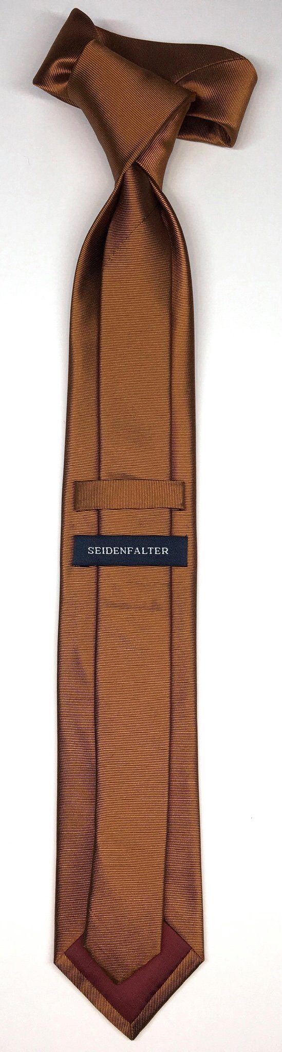 Seidenfalter Cognac im Krawatte Krawatte edlen Uni 7cm Krawatte Seidenfalter Uni Seidenfalter Design