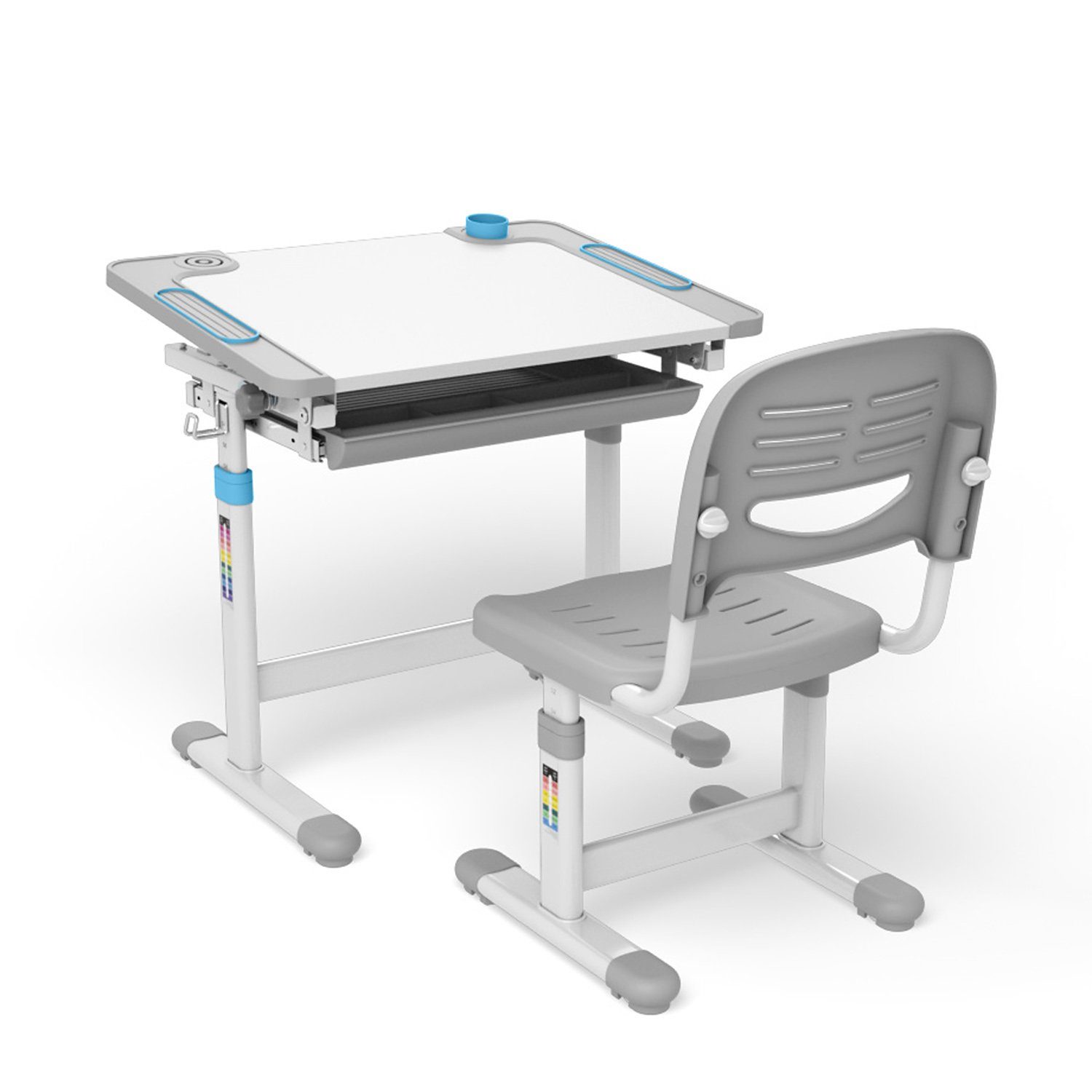 Ergo Office Rückenlehne ER-418, Sitzhöhe Stuhl, inkl. Tischhöhe - Kinderschreibtisch - verstellbare