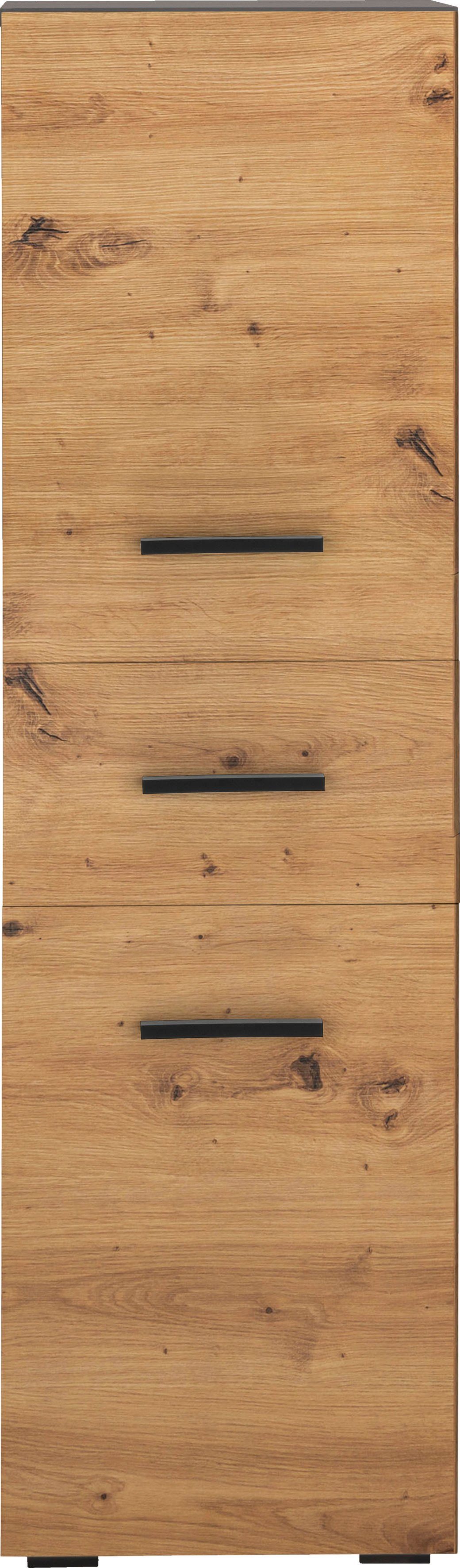 INOSIGN Midischrank Skara hinter 130 cm eichefb. 38 Höhe jeder Breite anthrazit/artisan cm, Einlegeboden Tür, verstellbarer