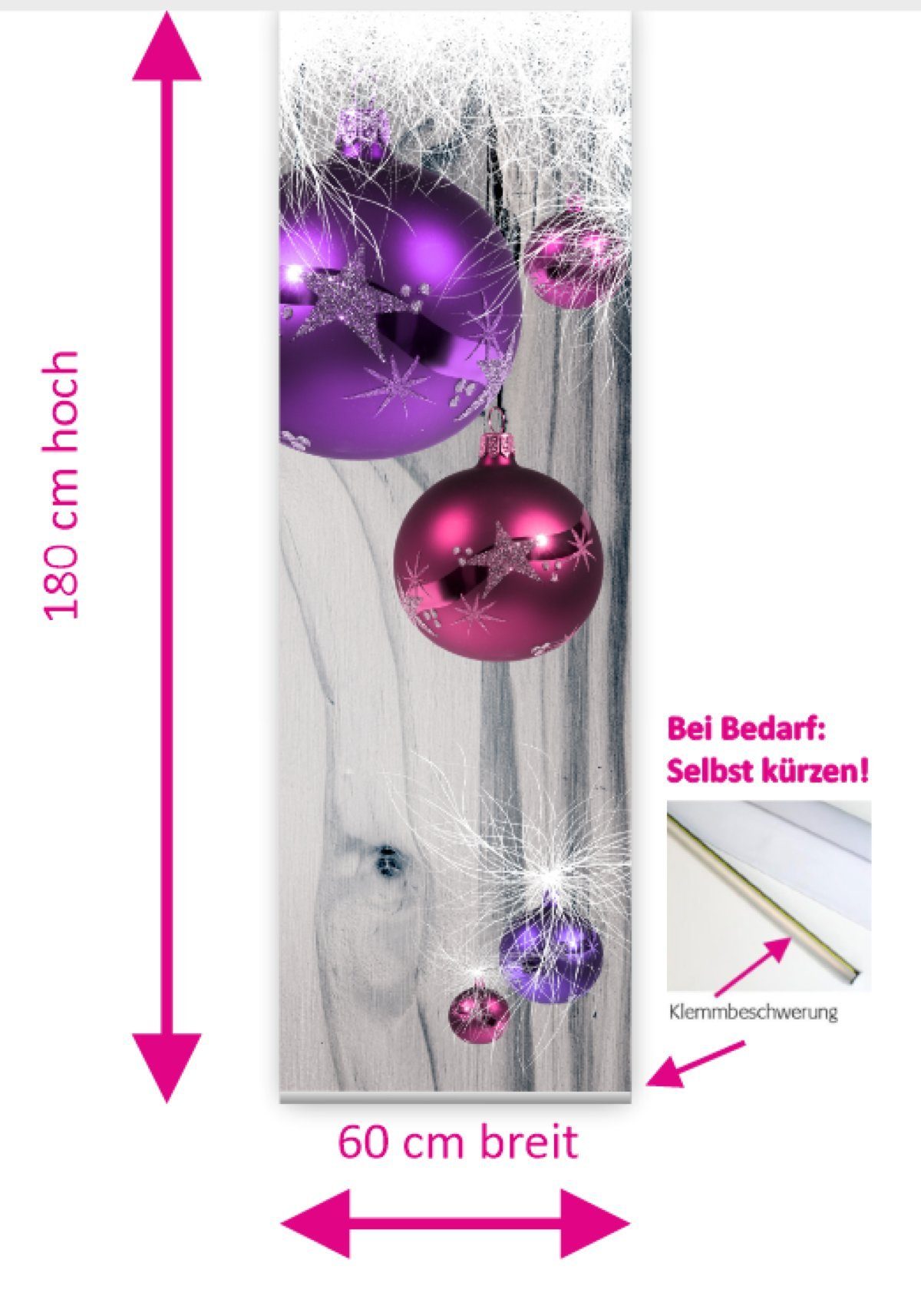 cm 180 Weihnachten B-line, 180x60 modern HxB Schiebegardine gardinen-for-life cm- Flächenvorhang