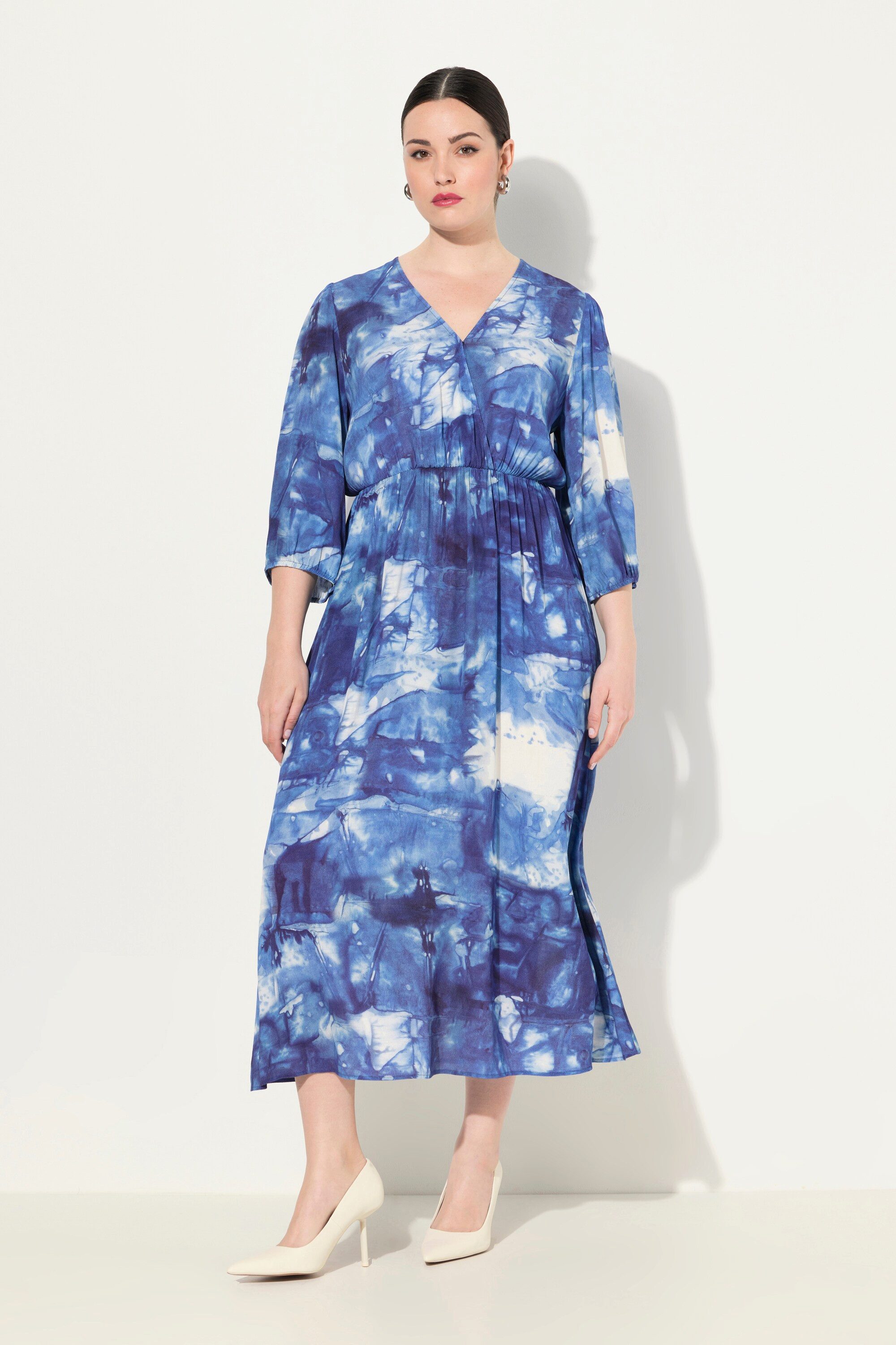 Ulla Popken Midikleid Maxikleid Batikmuster Wickeloptik günstig online kaufen