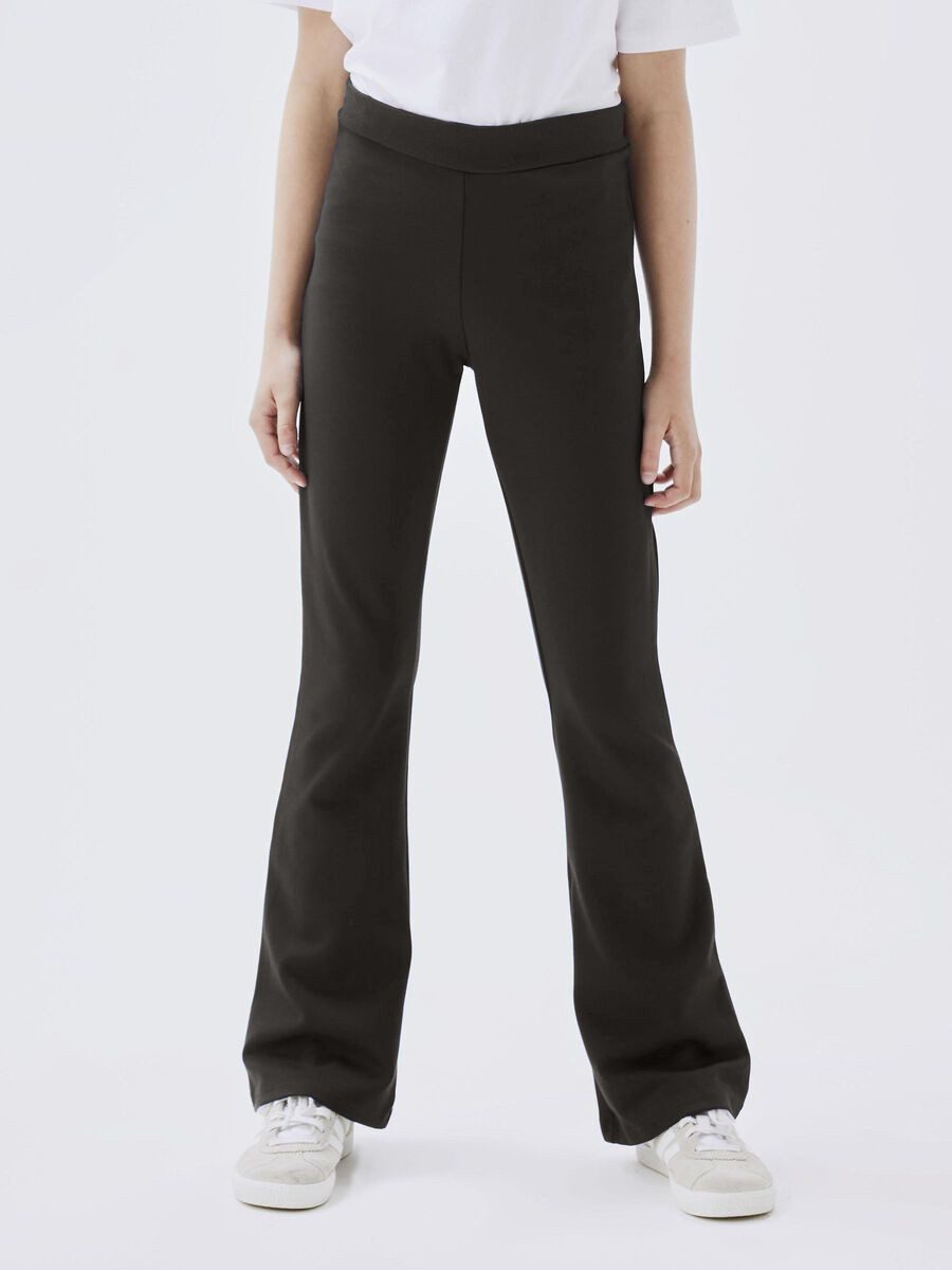 Name It Jerseyhose NKFFRIKKALI für Mädchen mit ausgestelltem Bein und Viskose unifarben, casual, ausgestellt, Viskosemix, ohne Kragen