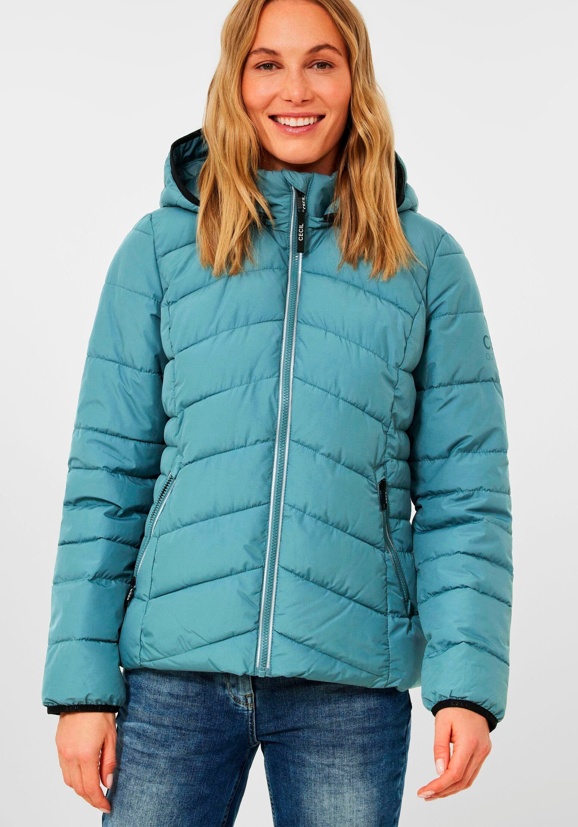 CECIL Damen Steppjacke mit Kapuze und reflektierenden Details