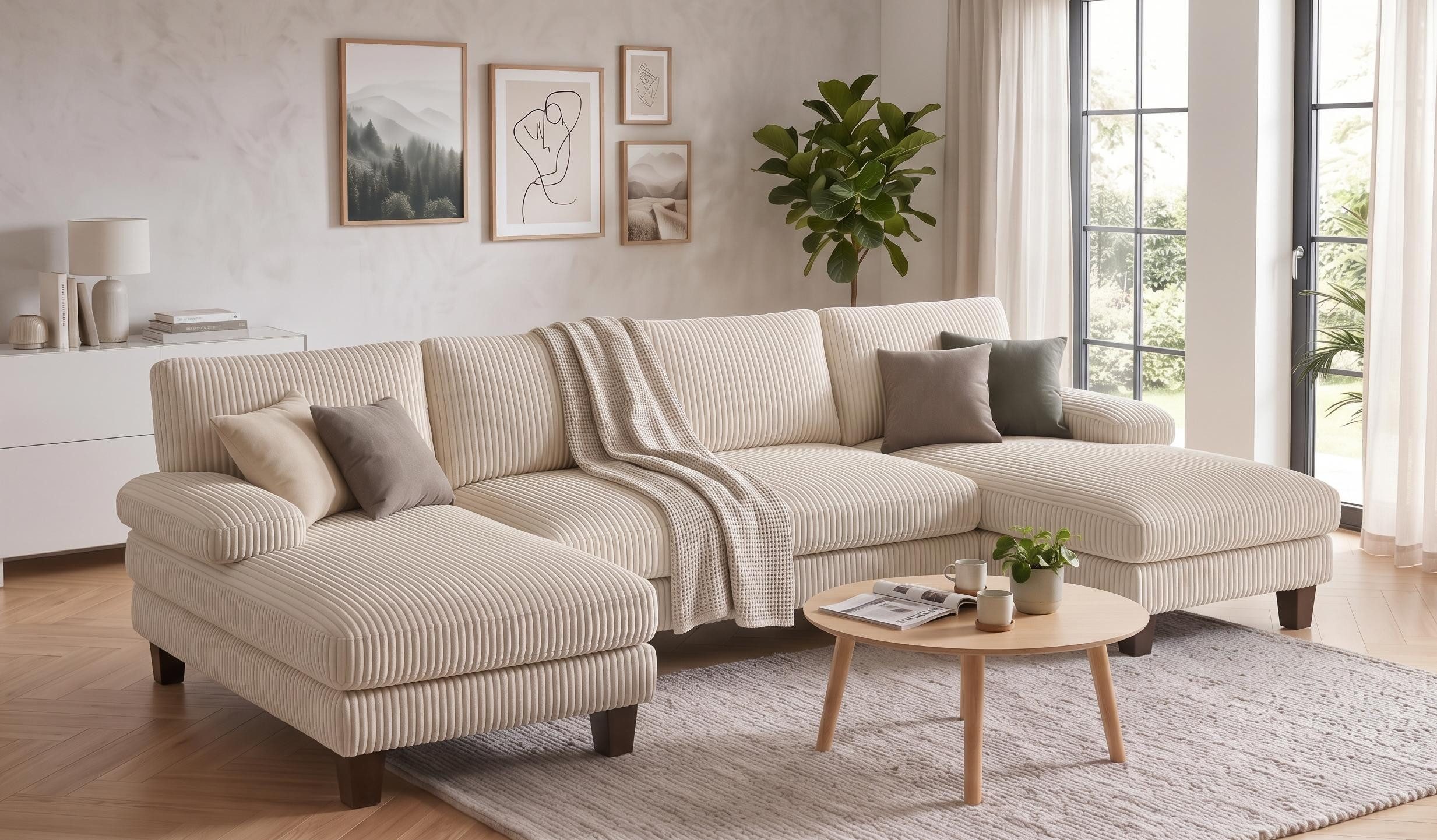 Bealife Ecksofa Soft&Cosy XL Big sofa, U-Form Couch, B:270 CM, mit zwei Chaise-Lounges