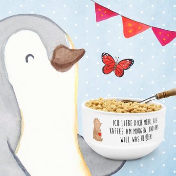Mr. & Mrs. Panda Müslischale Bär Morgenkaffee - Weiß - Geschenk, Müslischale, Salatschüssel, Verlo, Keramik, (1-tlg), Einzigartiges Design