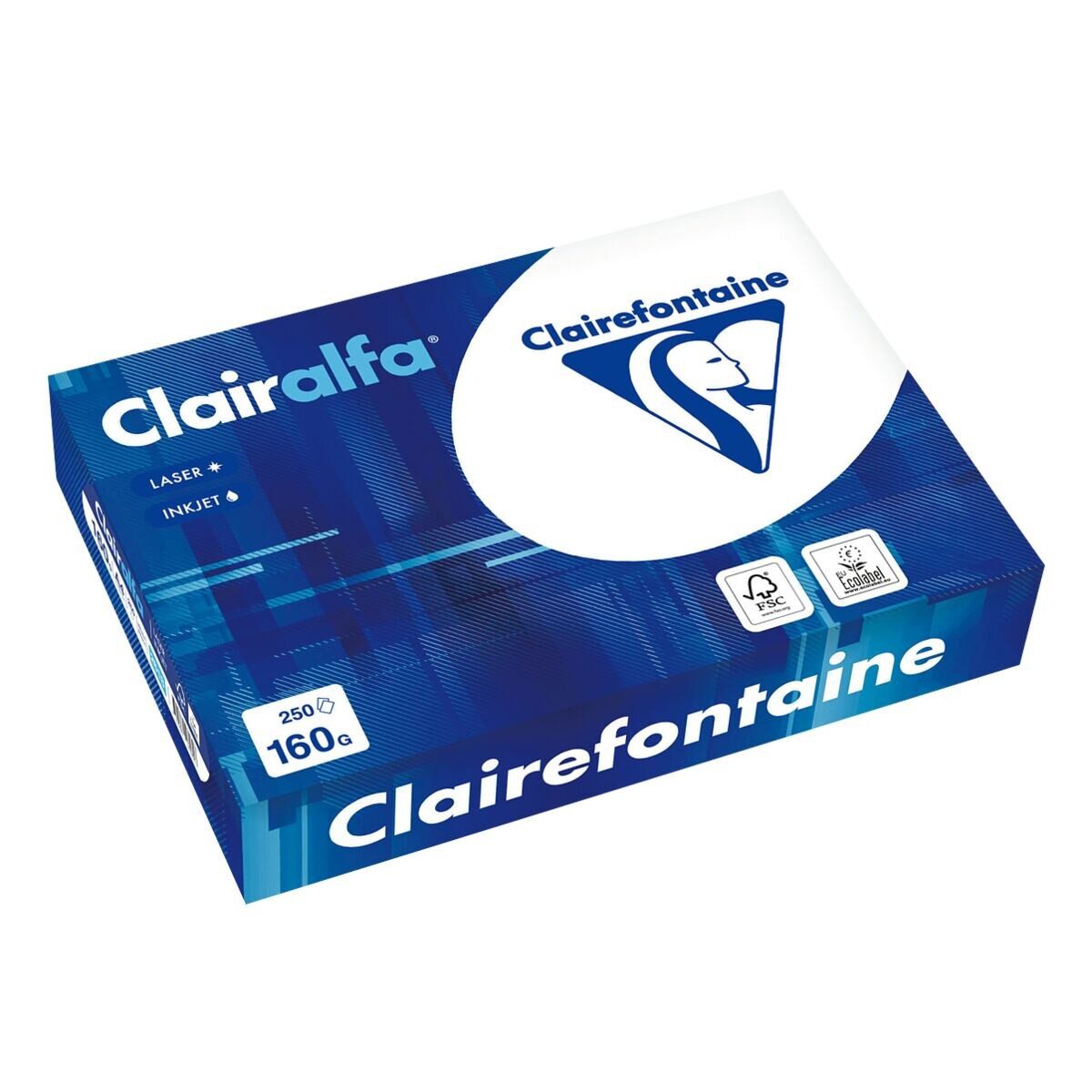 CLAIREFONTAINE Druckerpapier Clairalfa 2618, Format DIN A4, 160 g/m², 171 CIE, 250 Blatt