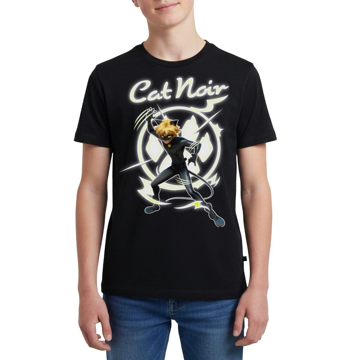 T-Shirt Miraculous Cat Noir Adrien Superheld Teenager Premium T-Shirt
