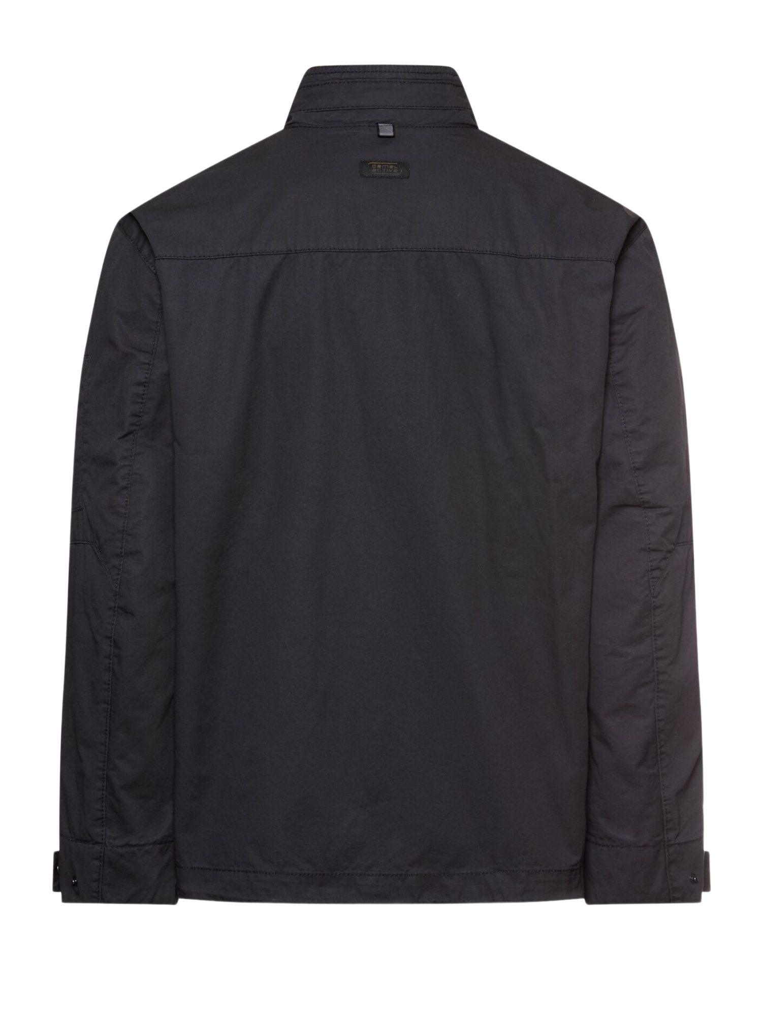 camel active Funktionsjacke schwarz,Casual,Baumwolle,Unifarben,Stehkragen,Lang,Regular Fit
