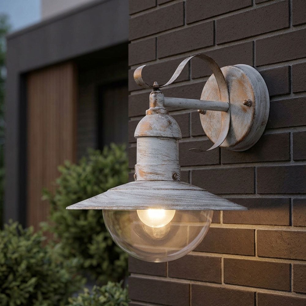 Harms Import Außen-Wandleuchte, Leuchtmittel nicht inklusive, Wandleuchte Wandlampe Außenleuchte Hauswandleuchte Balkon, IP44