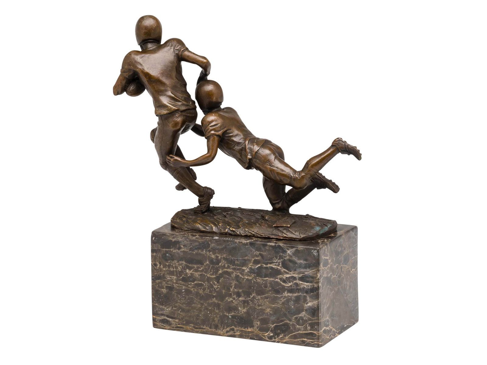 Aubaho Dekoobjekt Bronzefigur American Football Bronze Trophäe Skulptur Pokal Super Bowl